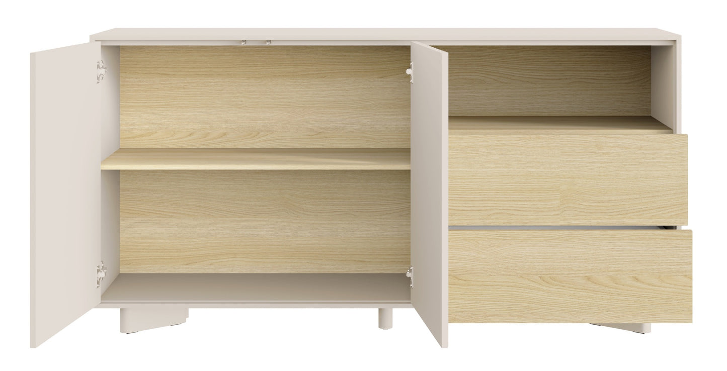 Kumode Distri Riffle 156/80/35 cm Vičencas ozols/kašmirs