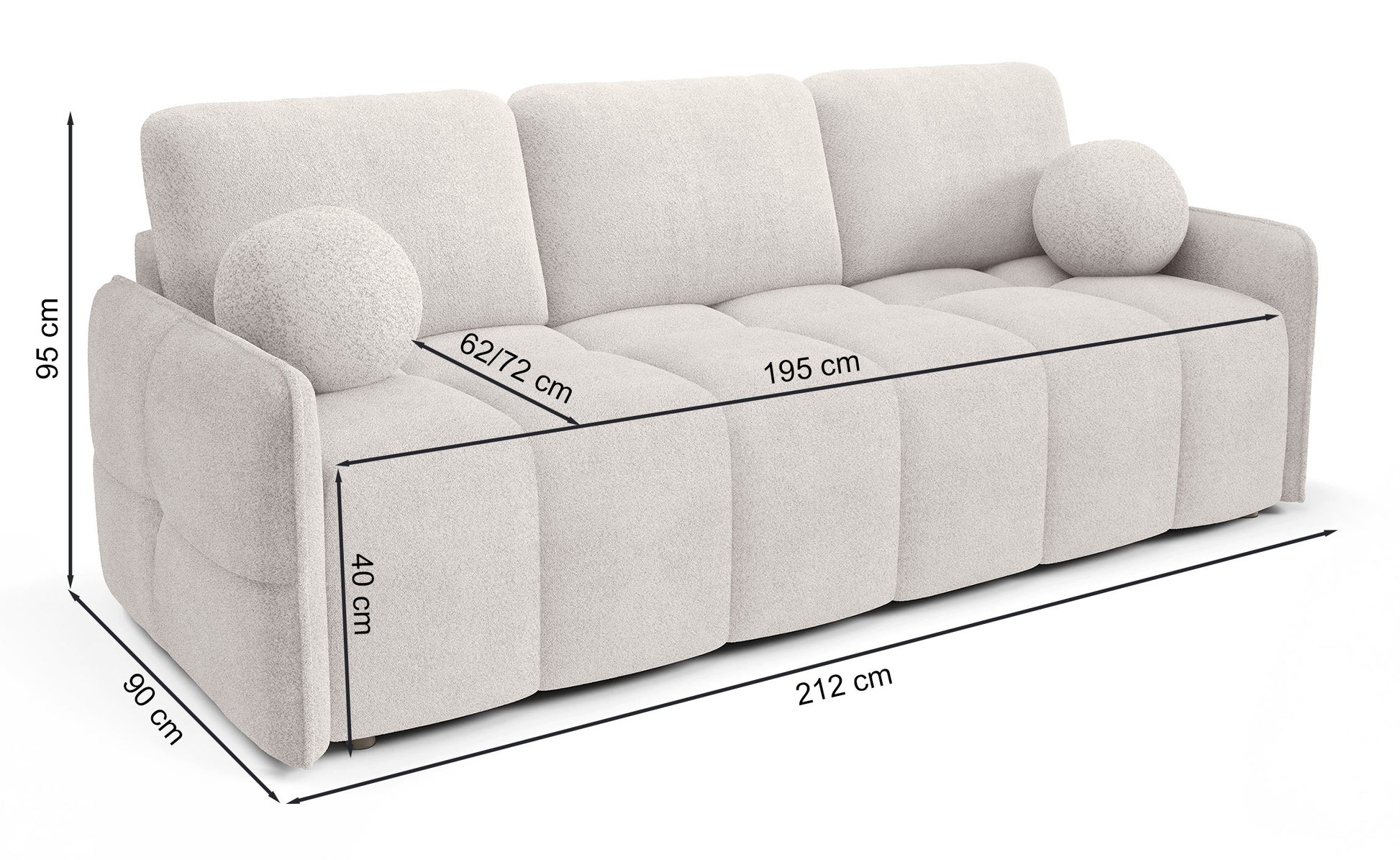 Dīvāns Bambo 212/90/95 cm Abriamo 6 - N1 Home