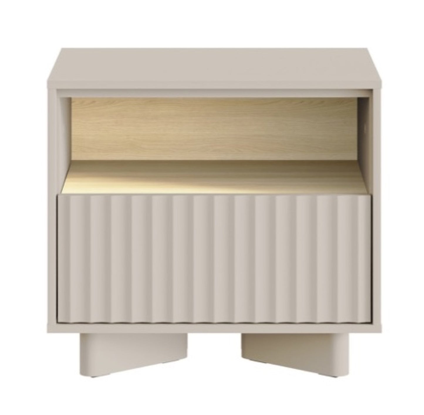 Naktsskapis Distri Riffle 50/46/35 cm Vičencas ozols/kašmirs