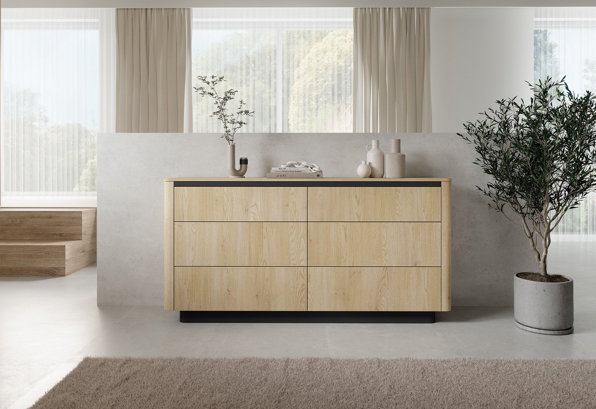 Kumode Torredo 82/163/38 cm Kremona ozols - N1 Home