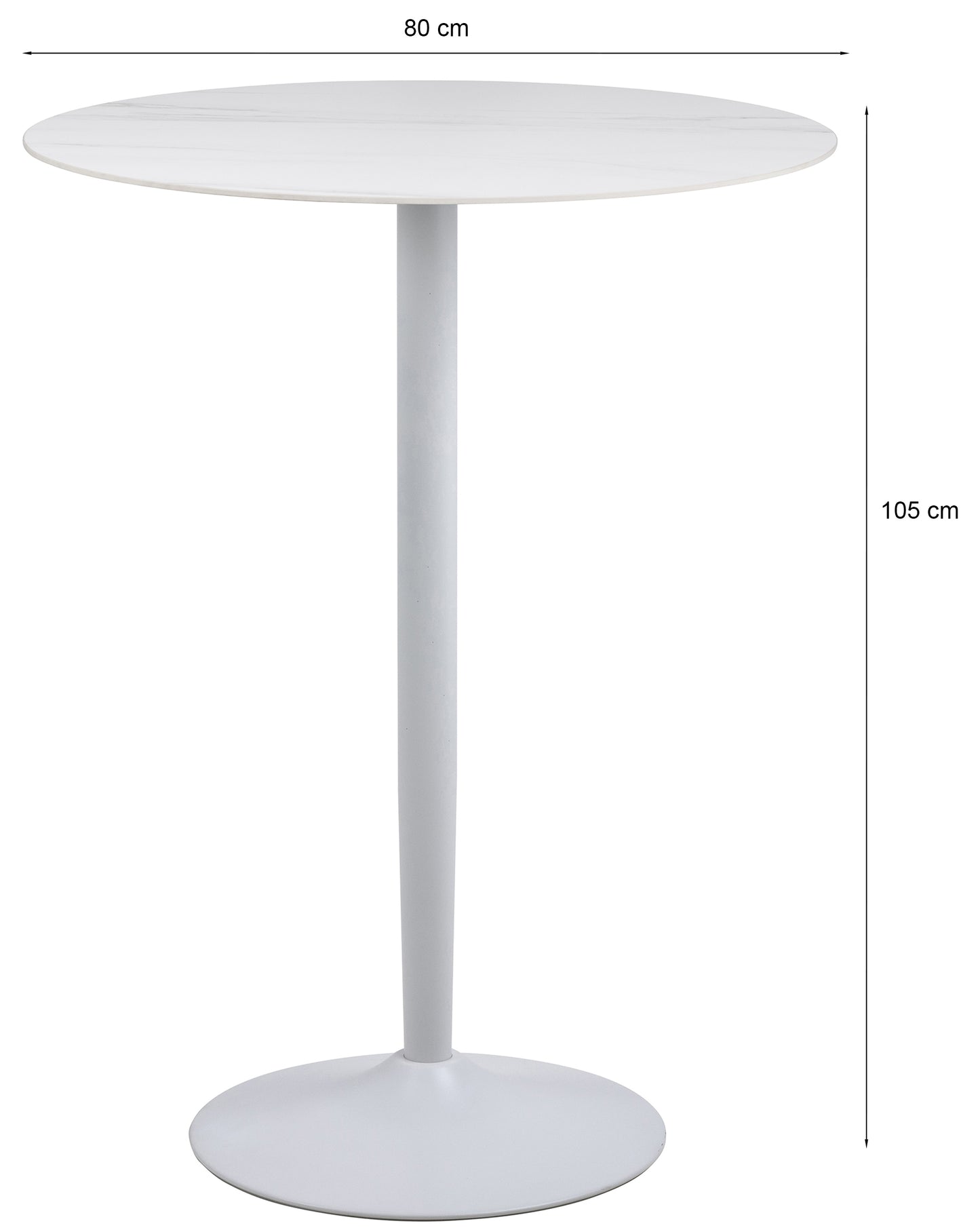 Bāra galds Roši 80/80/105 cm balts - N1 Home