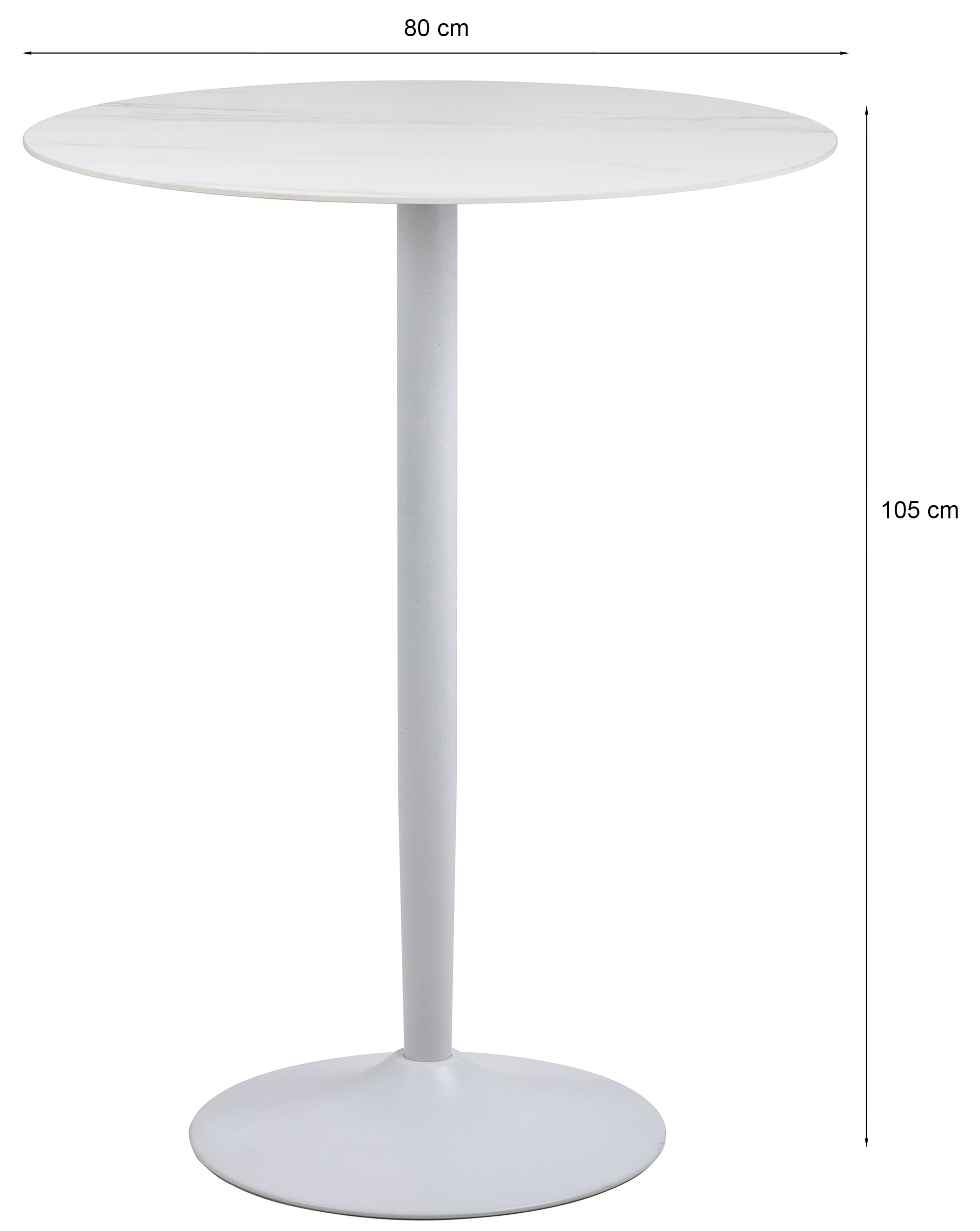 Bāra galds Roši 80/80/105 cm balts - N1 Home