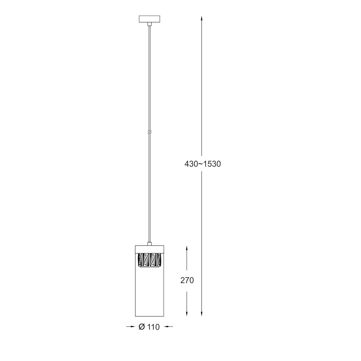 Piekaramā lampa Gemma 43/11 cm rozā zelts - N1 Home