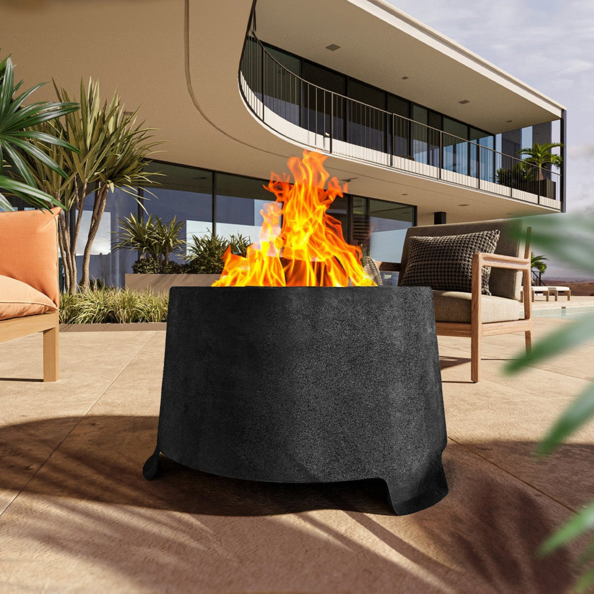 Bezdūmu kamīns Flyfire  56/33/56 cm melns - N1 Home