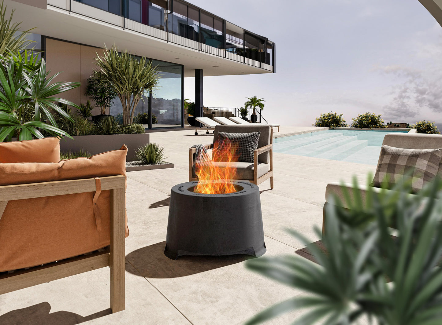 Bezdūmu kamīns Flyfire  56/33/56 cm melns - N1 Home