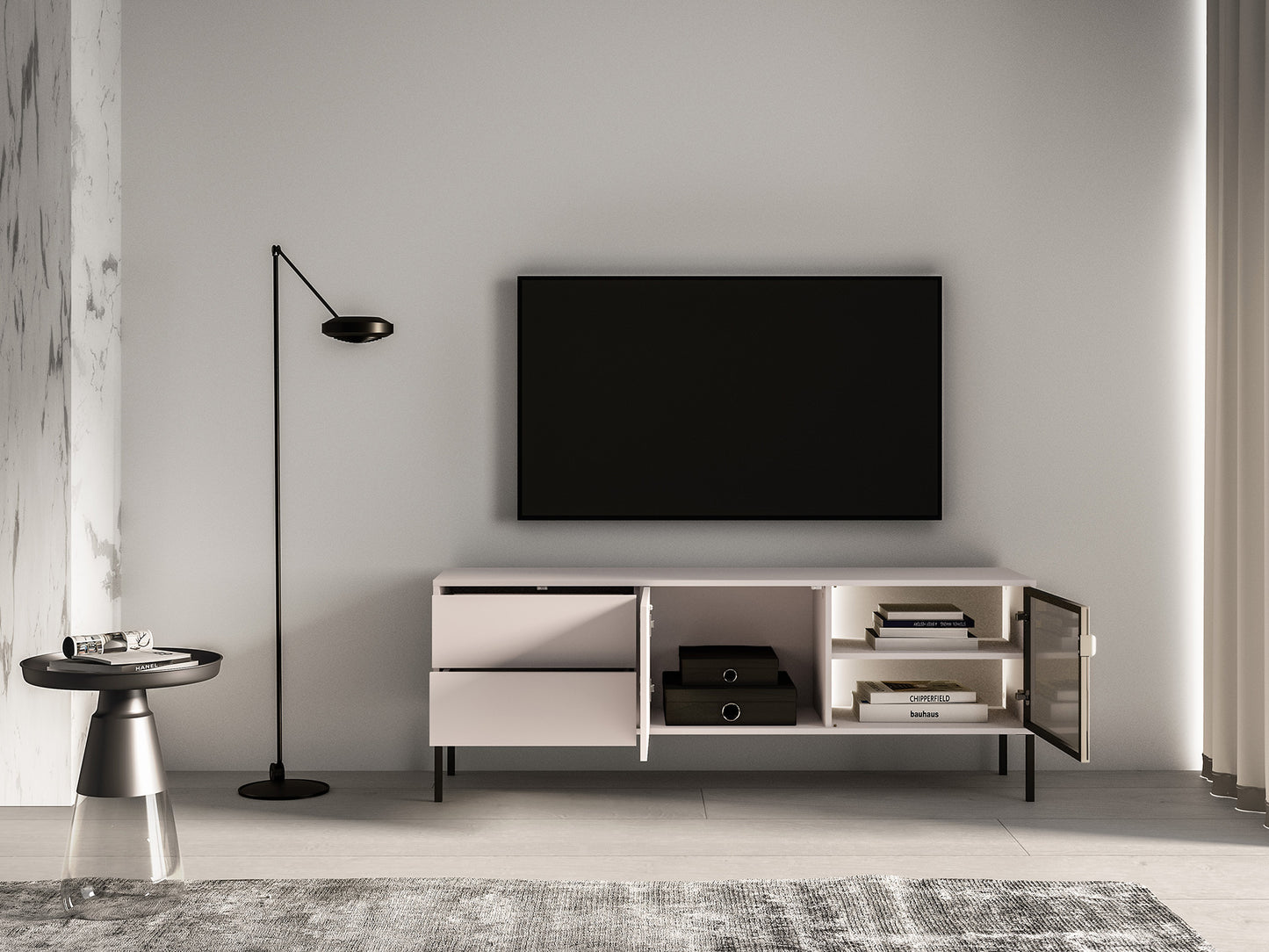 TV skapis Baree 160/59/40 cm kašmirs