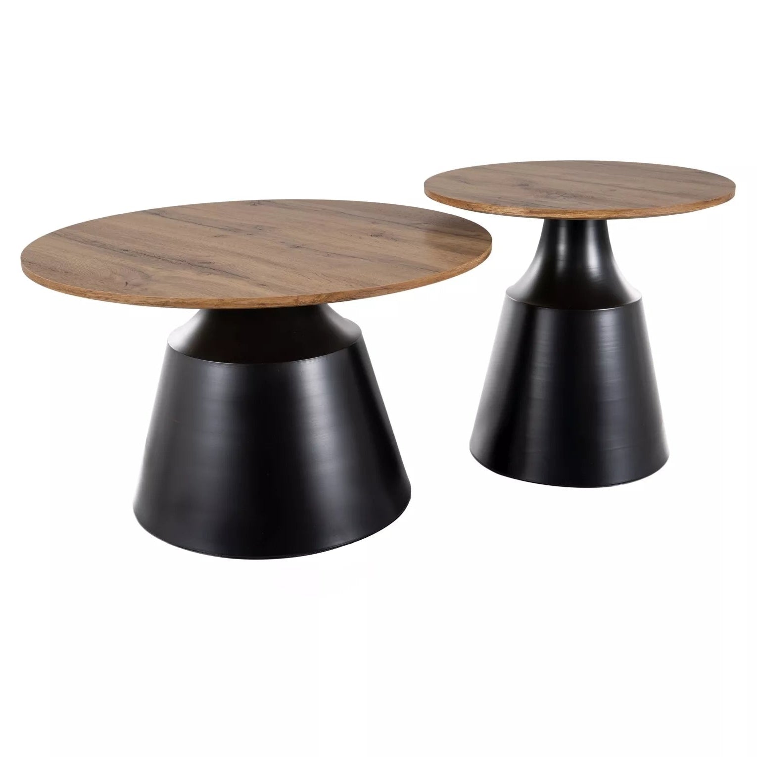 Kafijas galds Itas 40/70; 50/50 cm melns/ozols - N1 Home