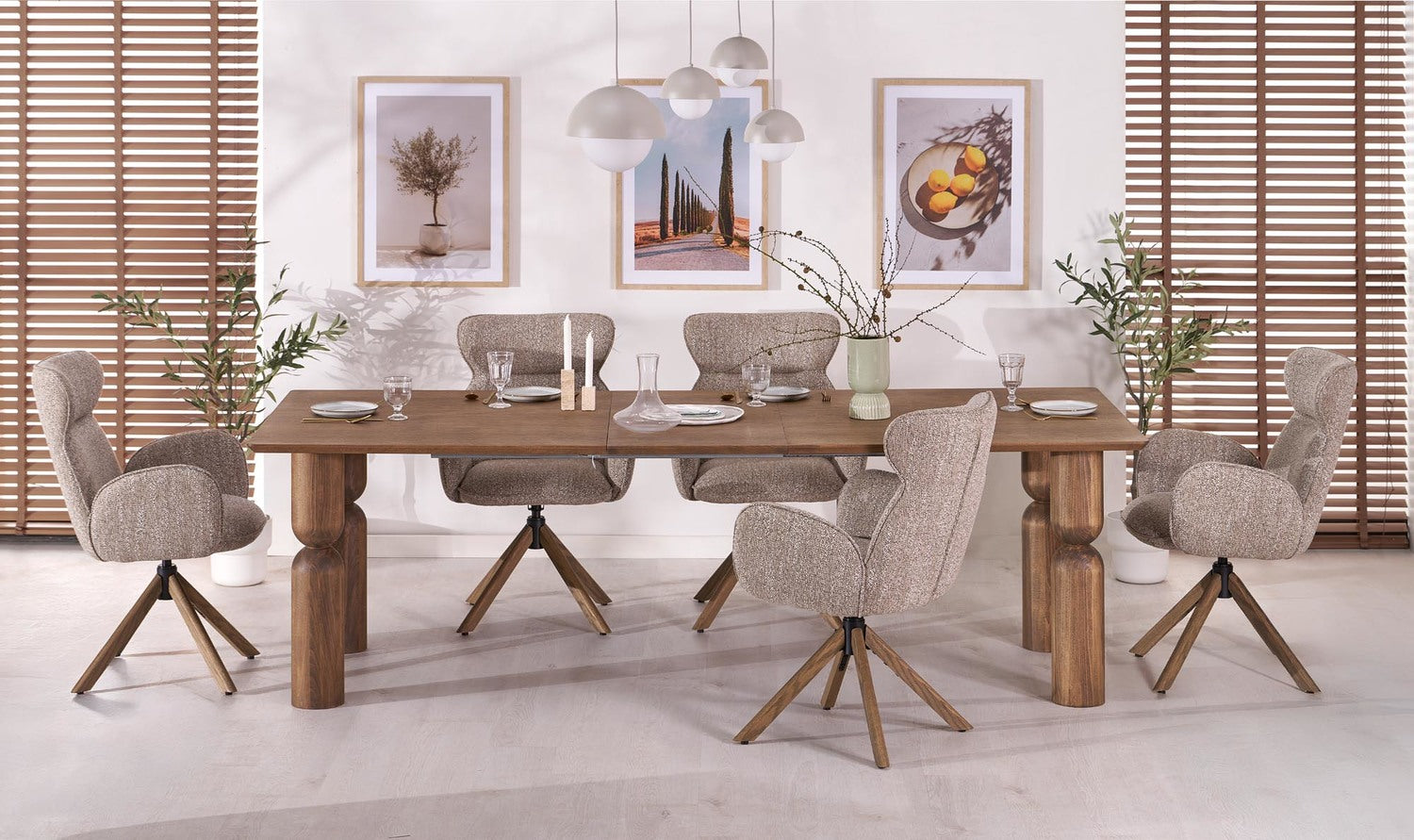 Galds Melta 200/101/76 cm gaišš valrieksts - N1 Home