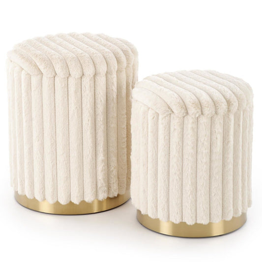 Pufs Fids (2) 36/44 un 31/38 cm krēms - N1 Home