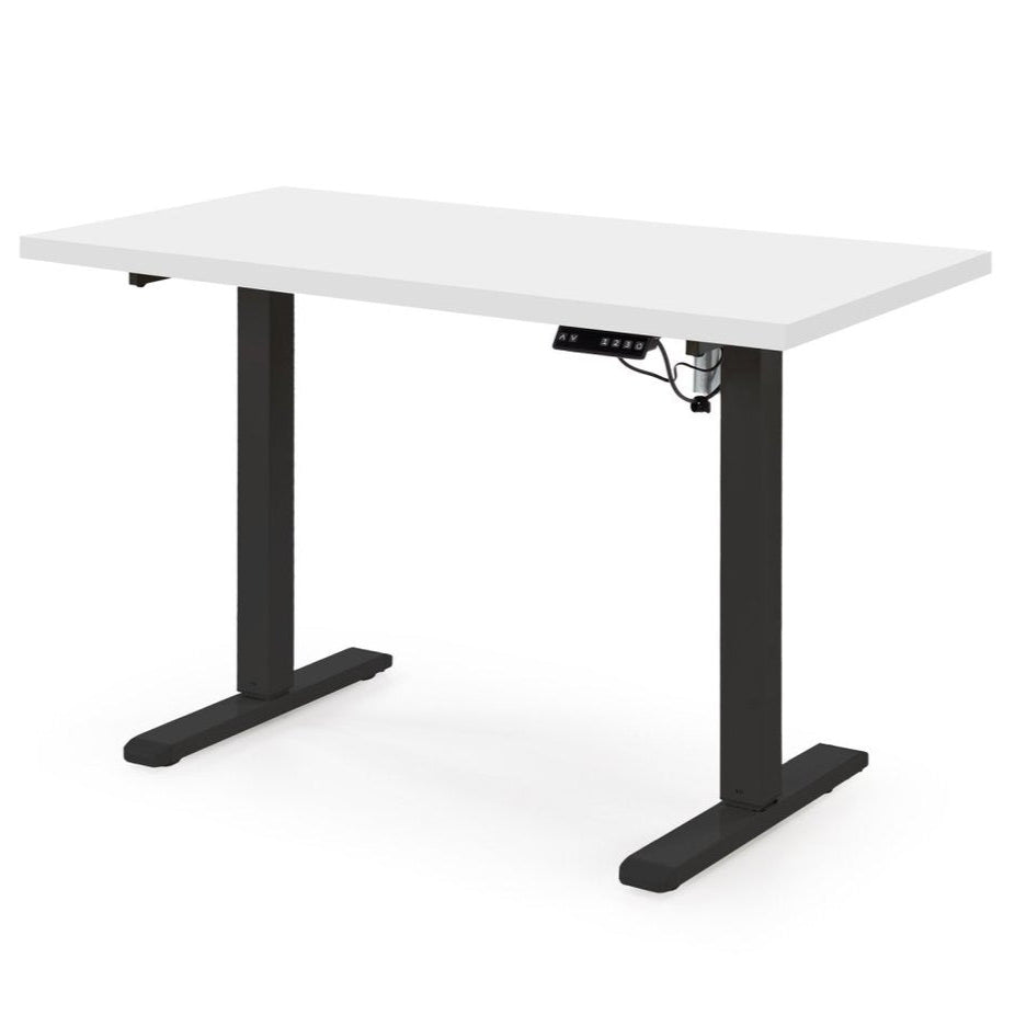 Biroja galds Juras 120/60/75-120 cm balts/melns - N1 Home