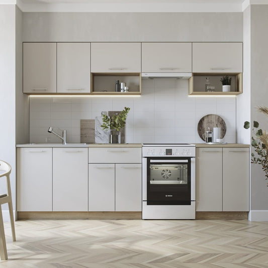 Virtuves komplekts Vio 260/82/60 cm Kremona ozols/kašmirs