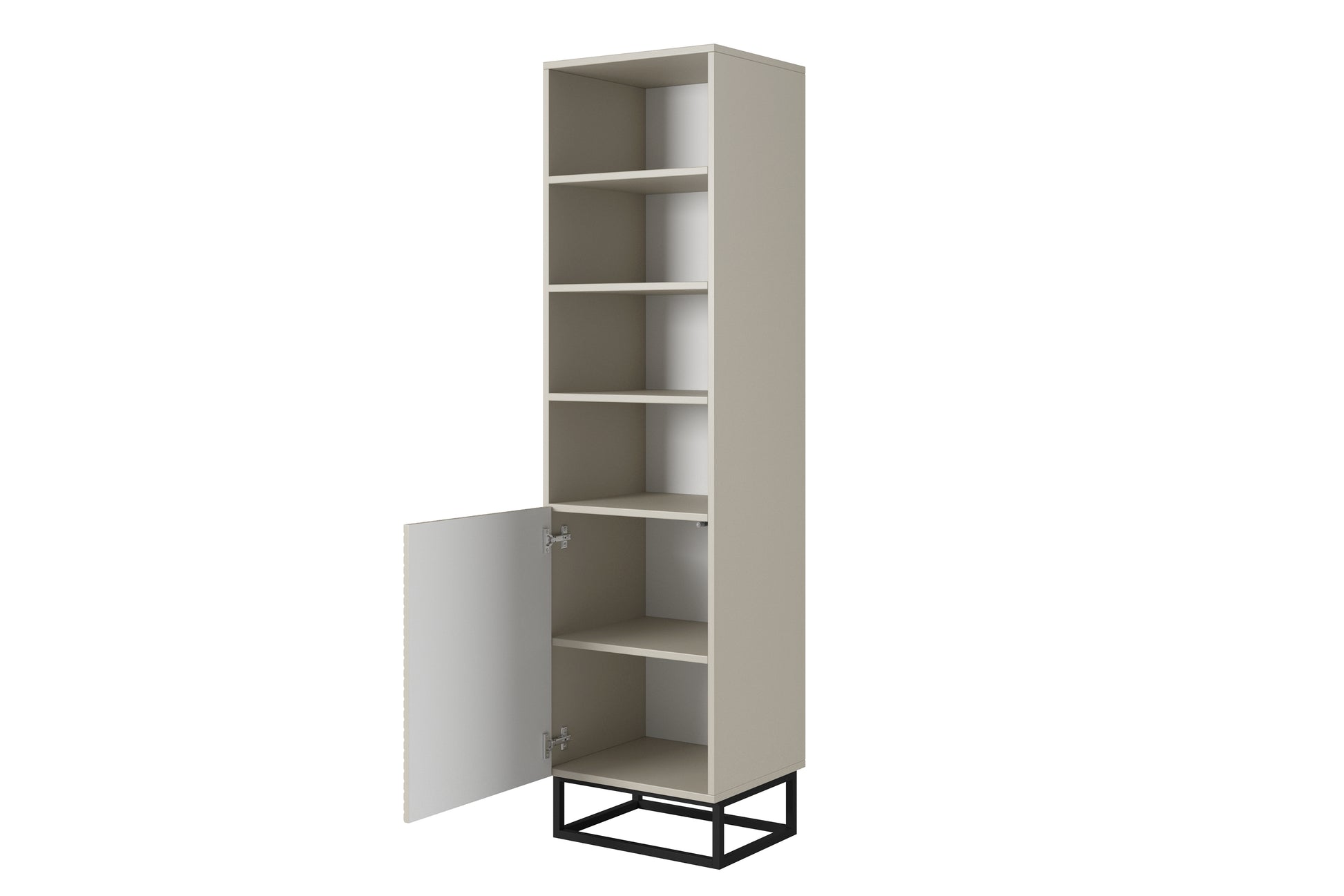 Skapis OSLO uz metāla kājām 190/43/50 cm kašmirs/melns - N1 Home