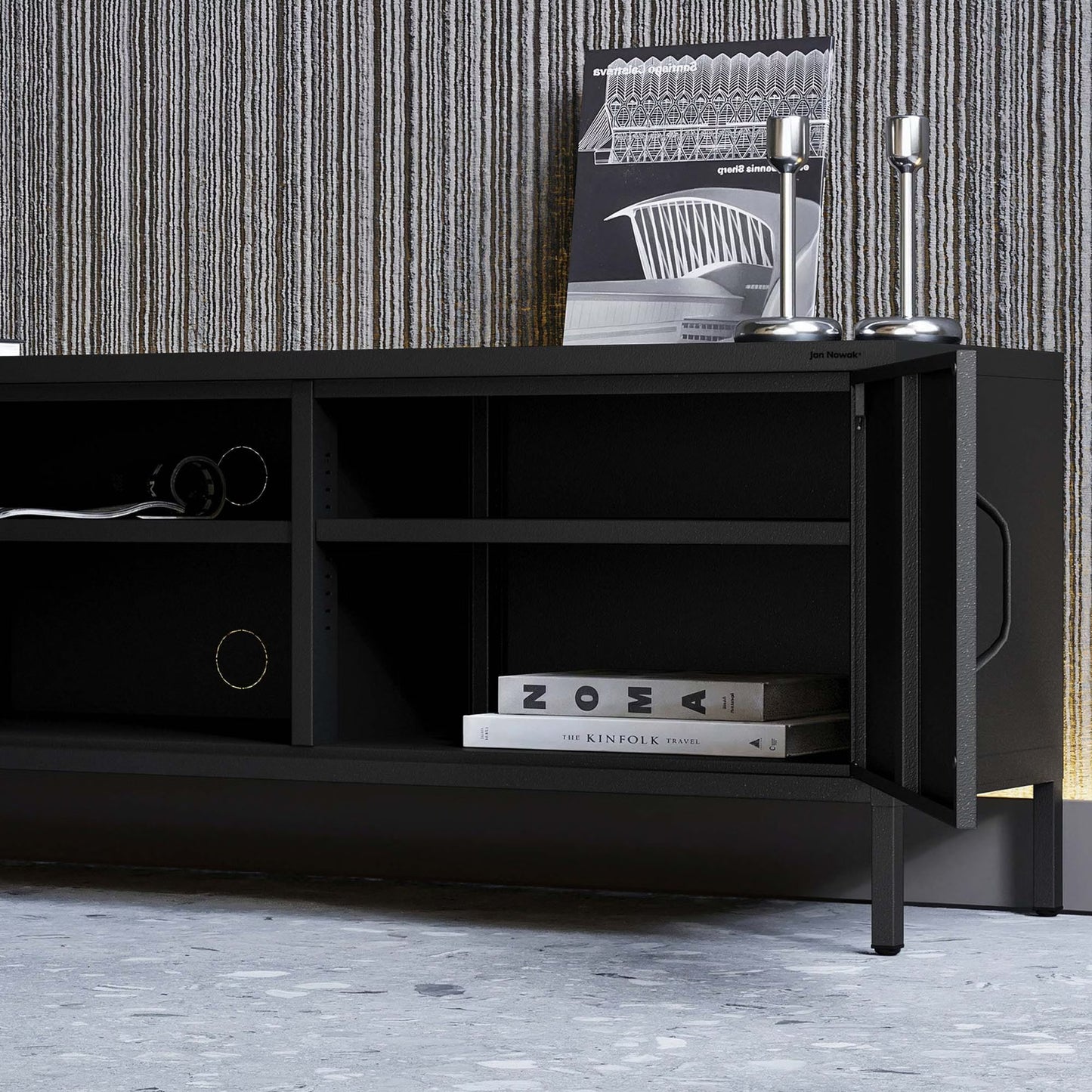 TV skapis/kumode Rosars 170/40/50 cm melns - N1 Home