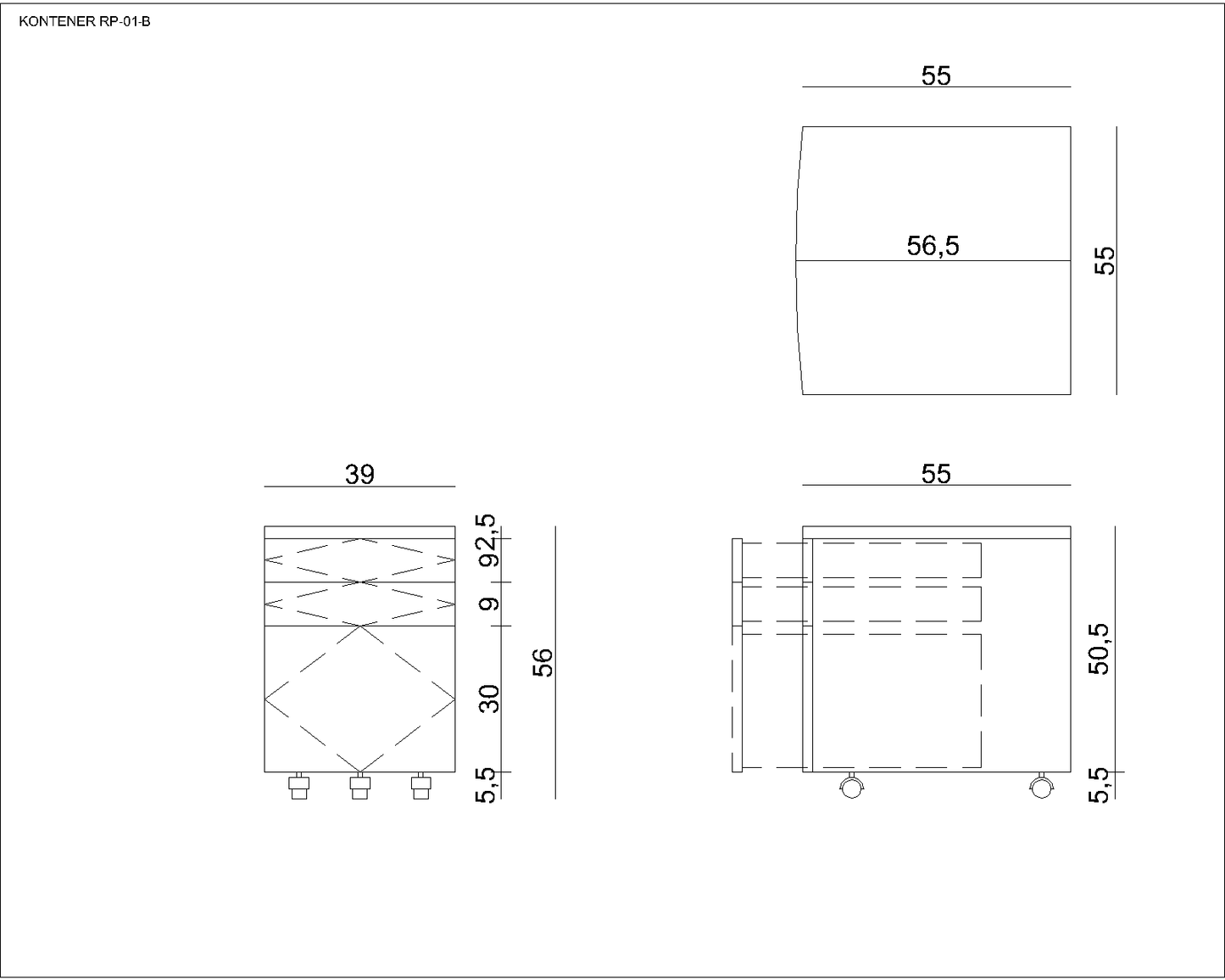 Biroja kumode Nurb S 56/39/56/ cm sudrabs - N1 Home