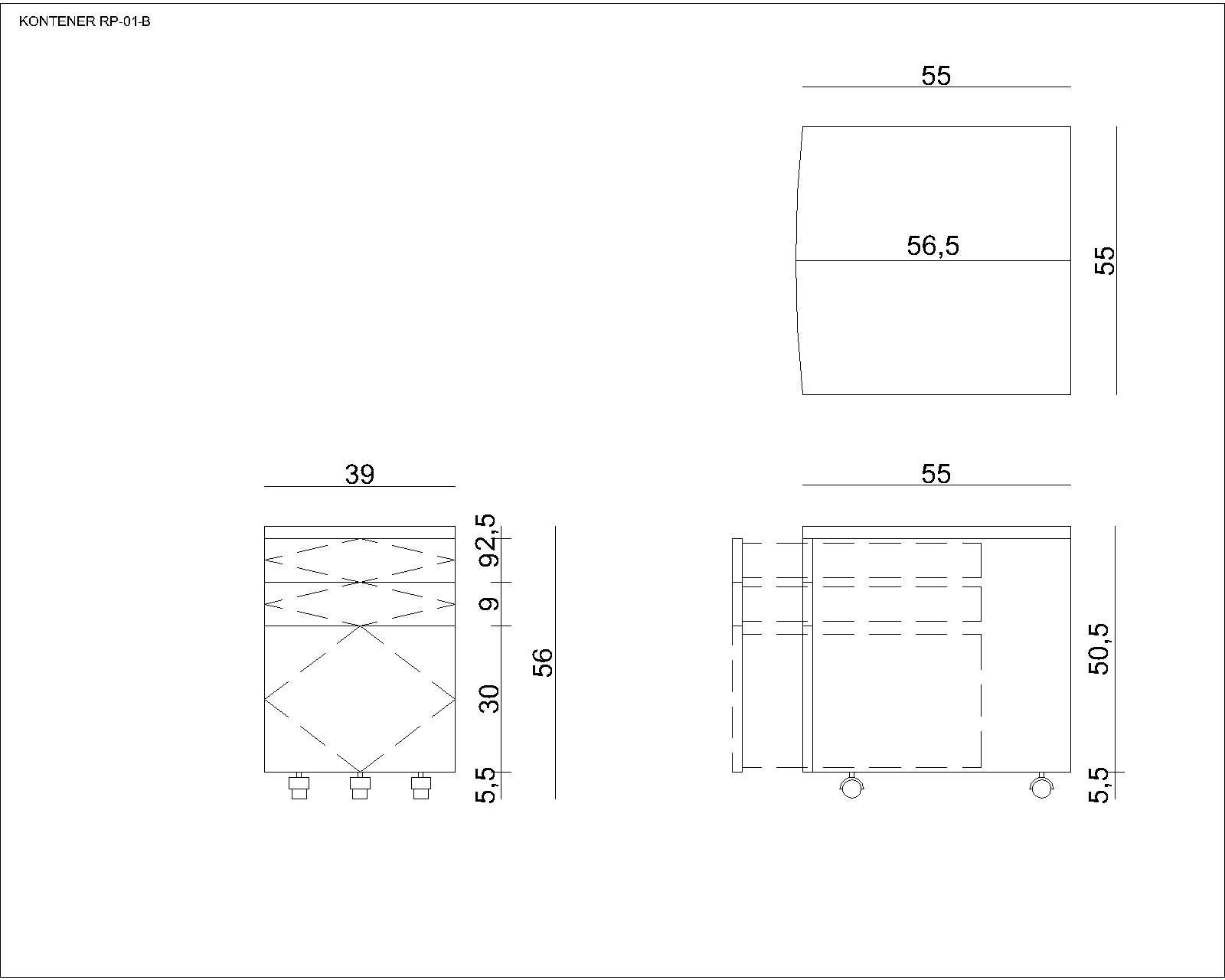 Biroja kumode Nurb S 56/39/56/ cm sudrabs - N1 Home