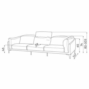 Dīvāns Tivoli Befame 310/117/103 cm pelēks - N1 Home