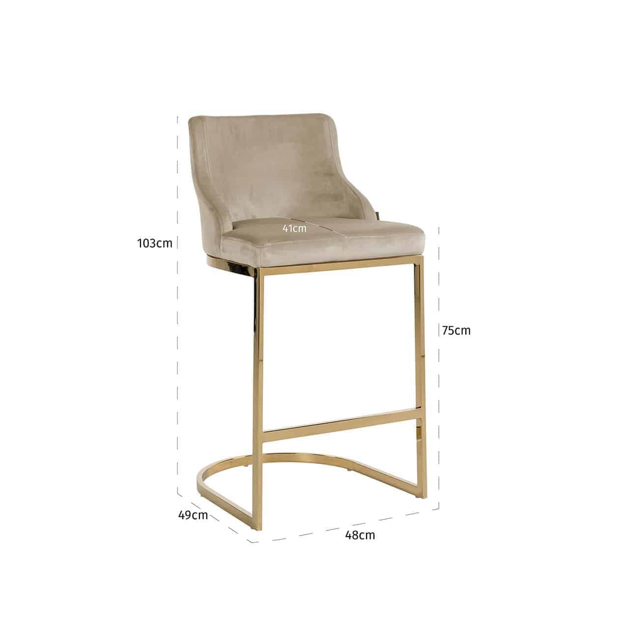 Bāra krēsls Bolton Richmond Interiors 103/48/49 cm Quartz Khaki 903 - N1 Home