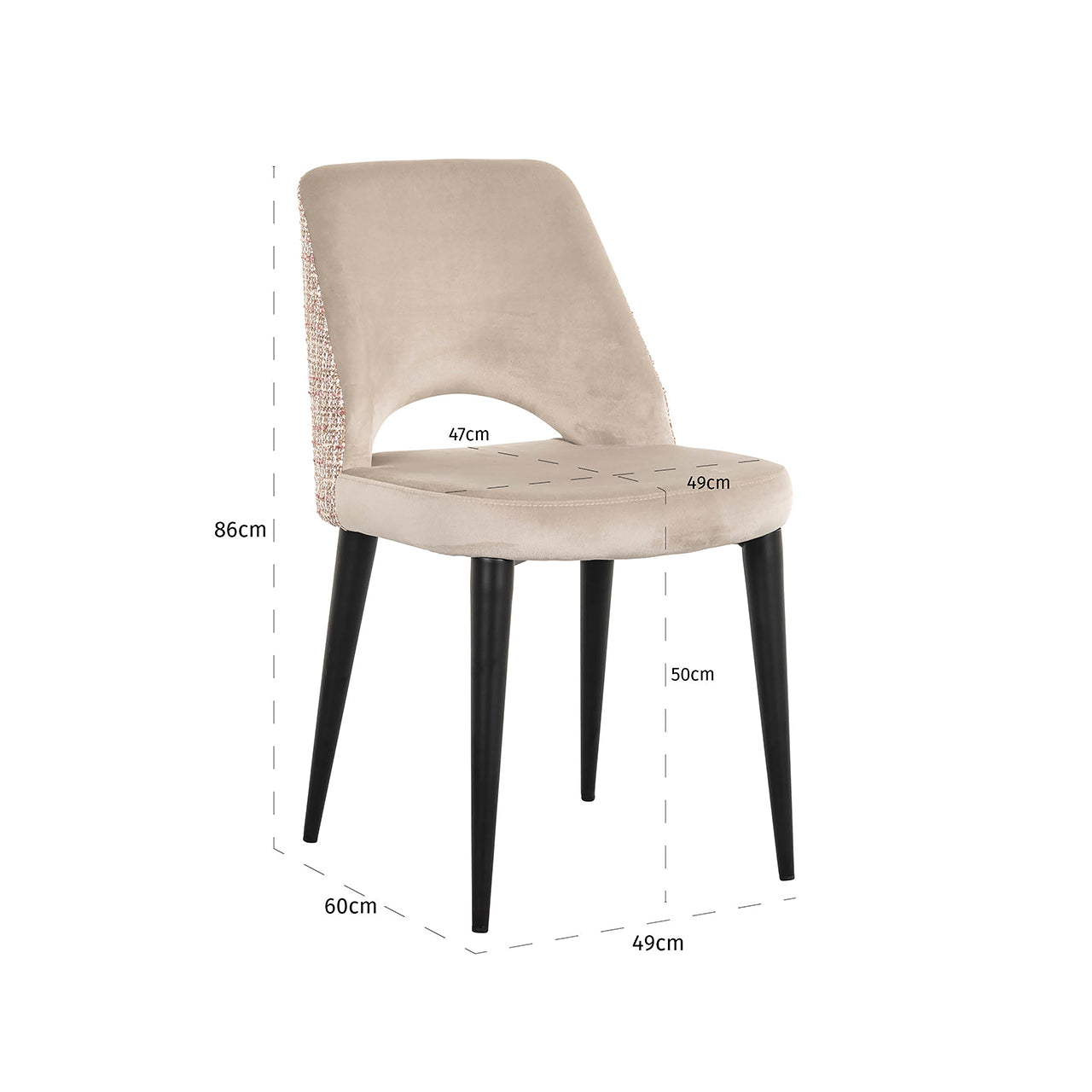 Krēsls Tabitha Richmond Interiors 85/48/62 cm Be trendy 1673 rose - N1 Home