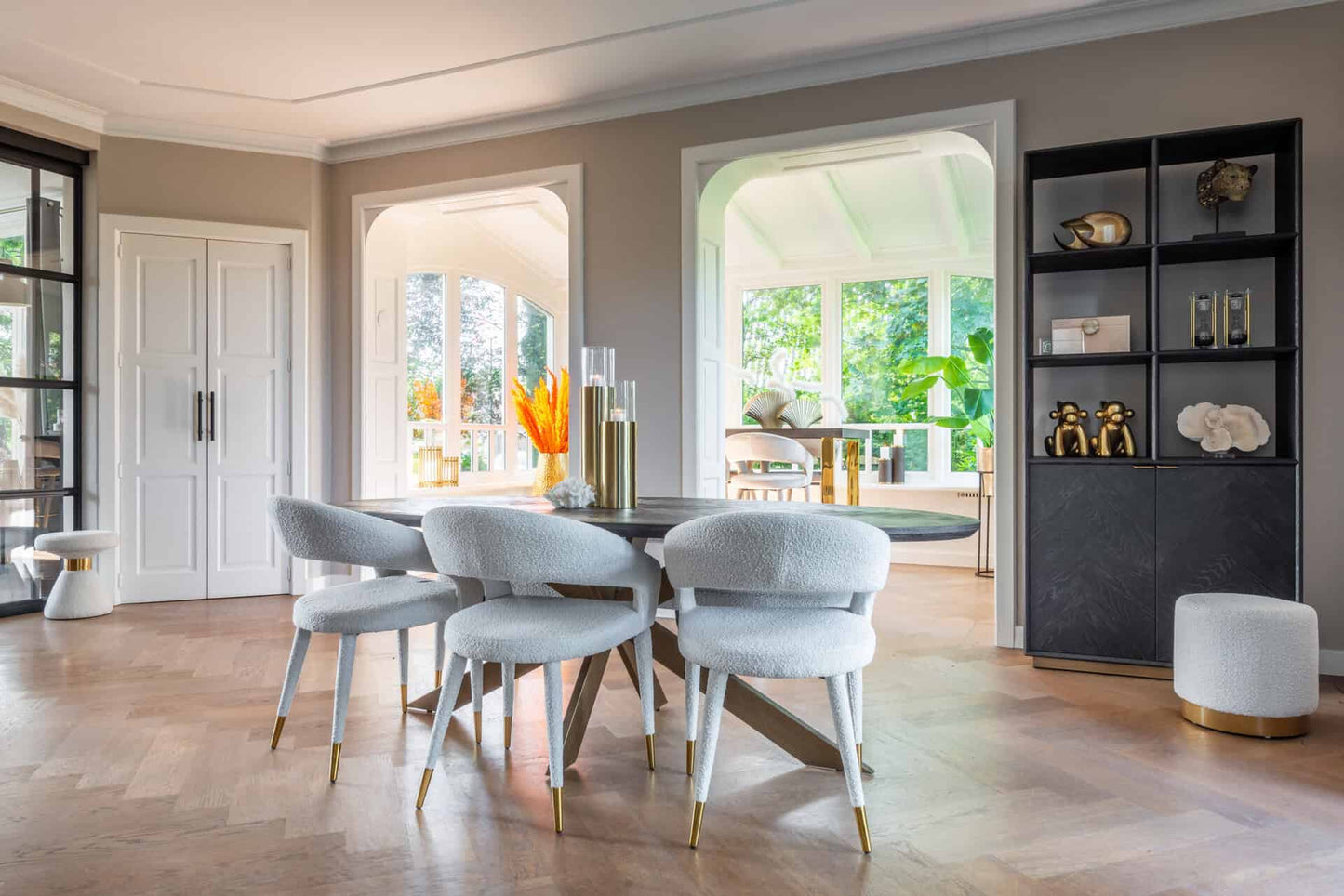 Vitrīna  Blackbone Richmond Interiors 100/220/40 cm Brass melns rustic