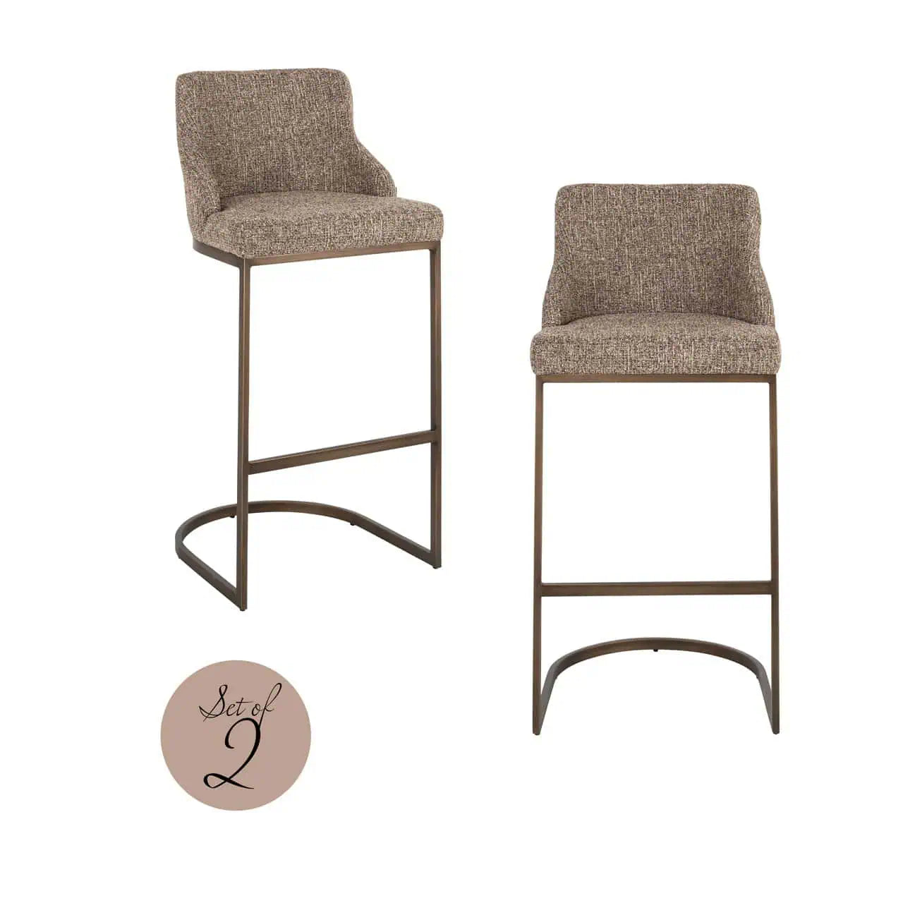 Bāra krēsls Bolton  (Set of 2) Richmond Interiors 103/48/48 cm brown tweed - N1 Home
