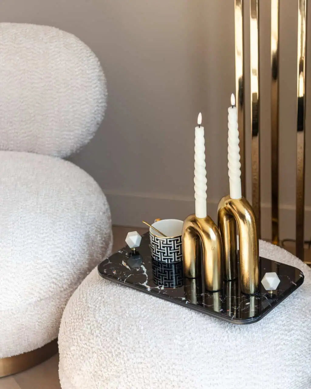 Svečturis Rowin gold small Richmond Interiors 15/12/5 cm zelts - N1 Home