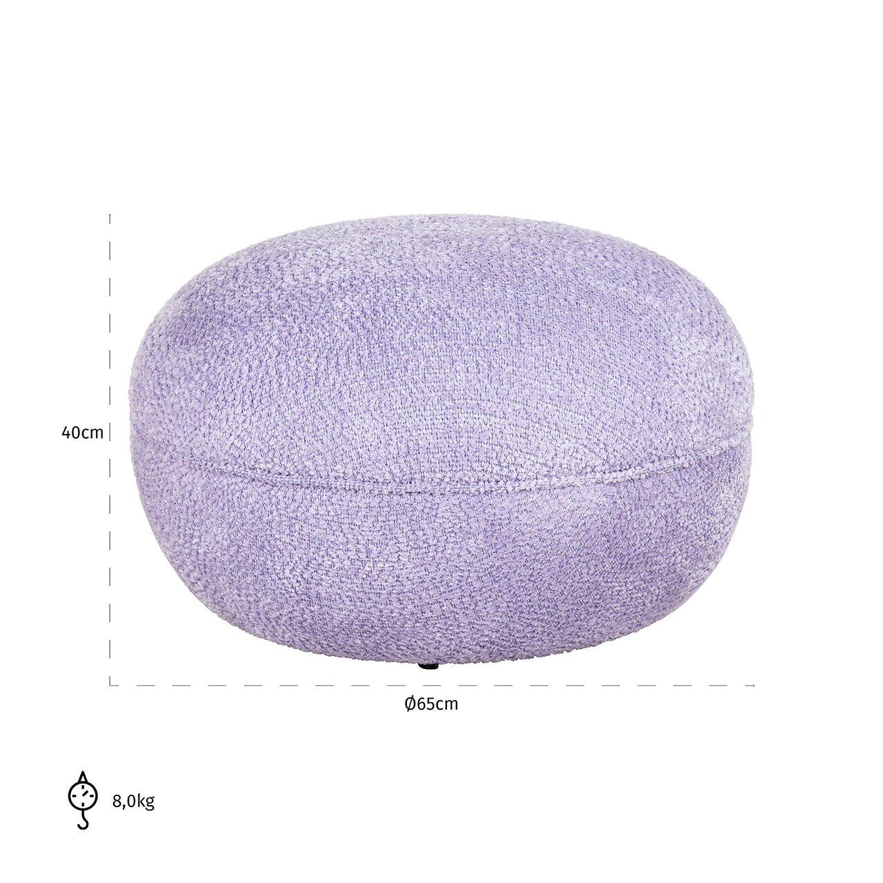 Pufs Jace Richmond Interiors 40/65/65 cm Be lovely 95 lavender - N1 Home
