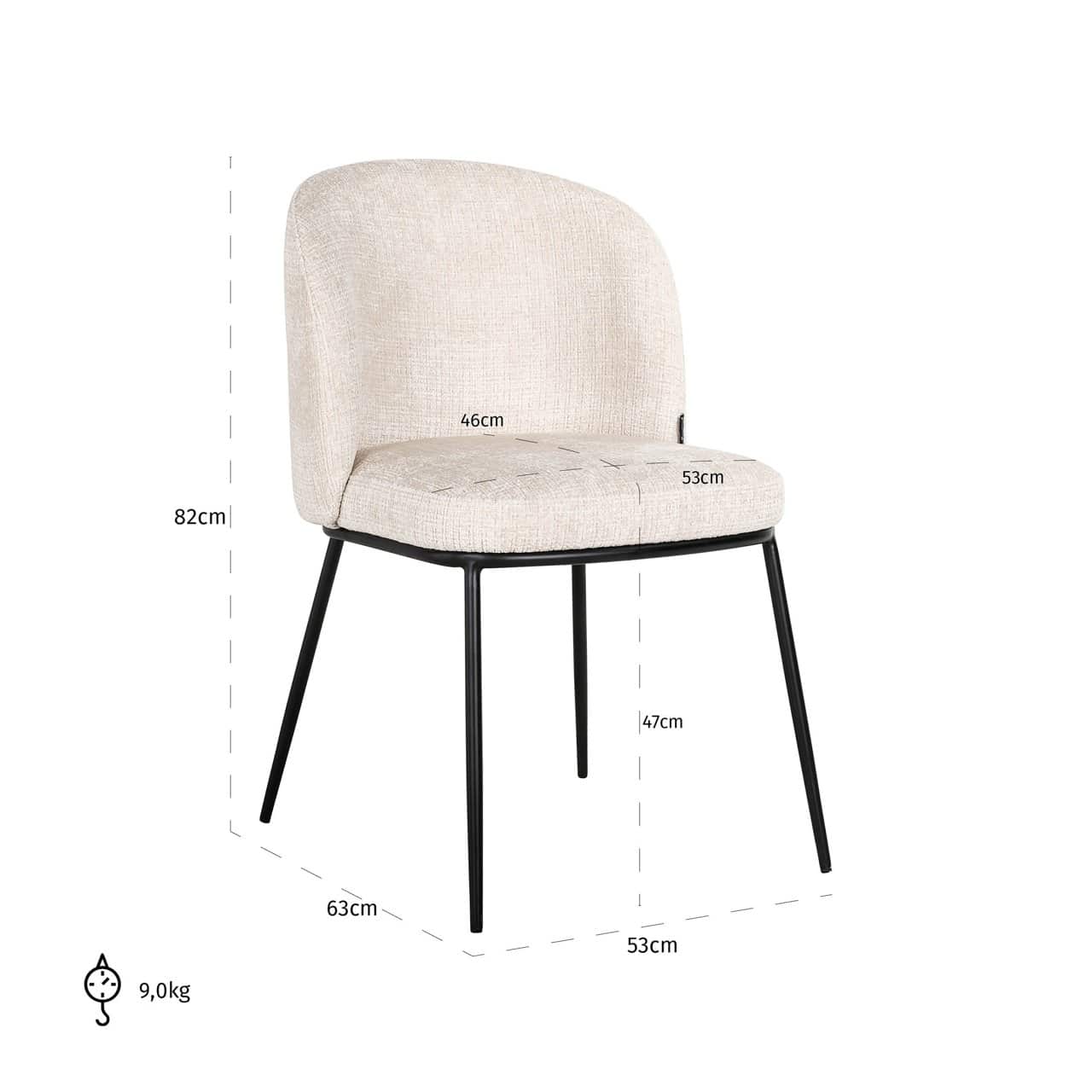 Krēsls Elvi (Set of 2) Richmond Interiors 53/82/63 cm niagara beige fire retardant