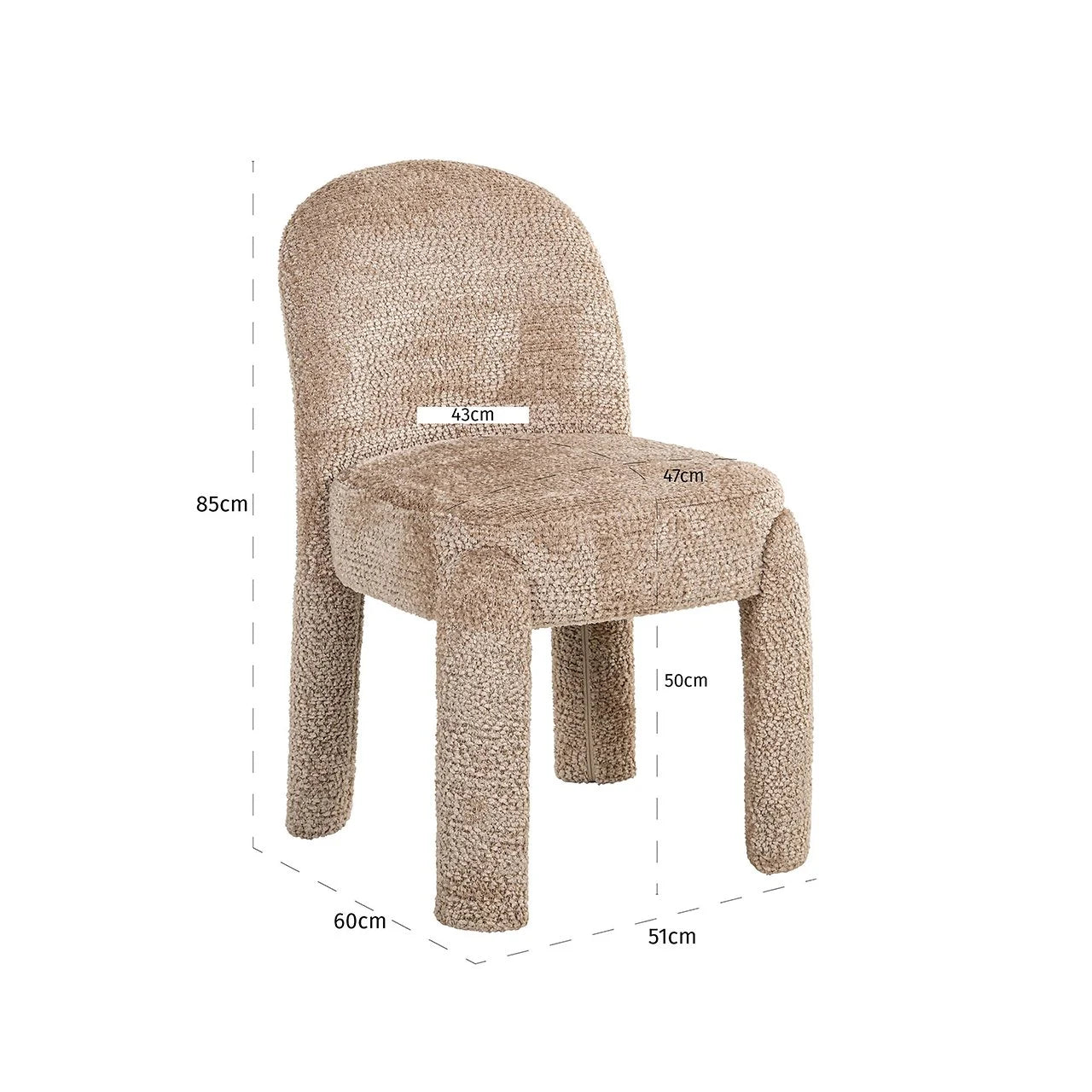 Krēsls Brandi Richmond Interiors (2) 85/51/60 cm Be Lovely 170 Beige - N1 Home