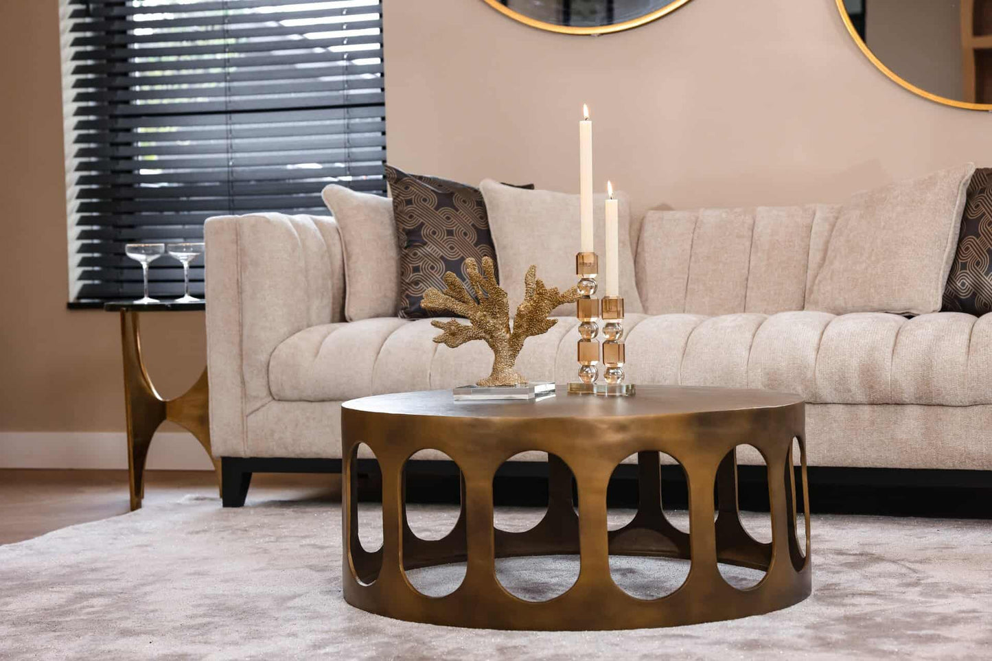 Kafijas galds Du Pont Richmond Interiors 86/36/86 cm brushed gold - N1 Home