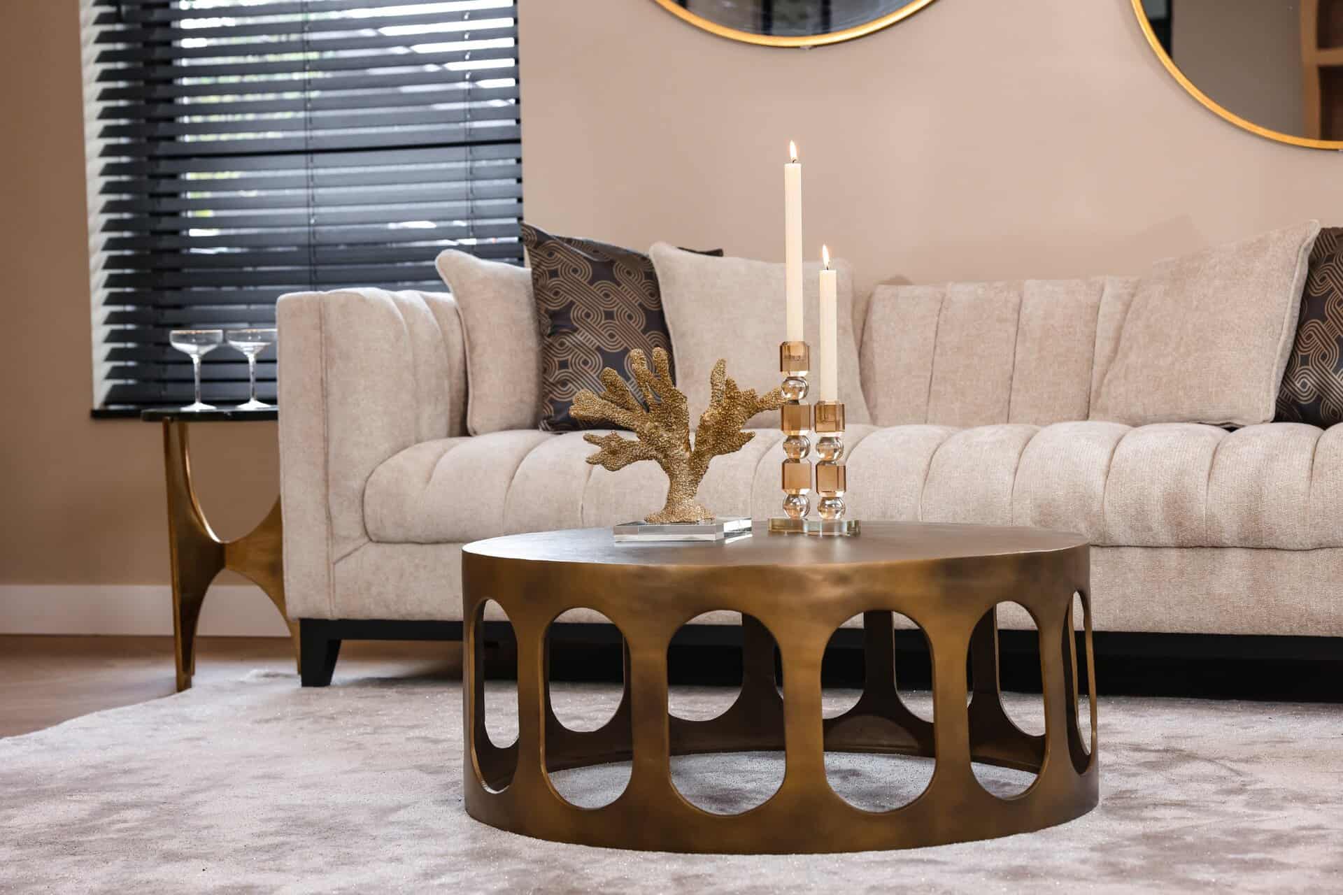 Kafijas galds Du Pont Richmond Interiors 86/36/86 cm brushed gold - N1 Home