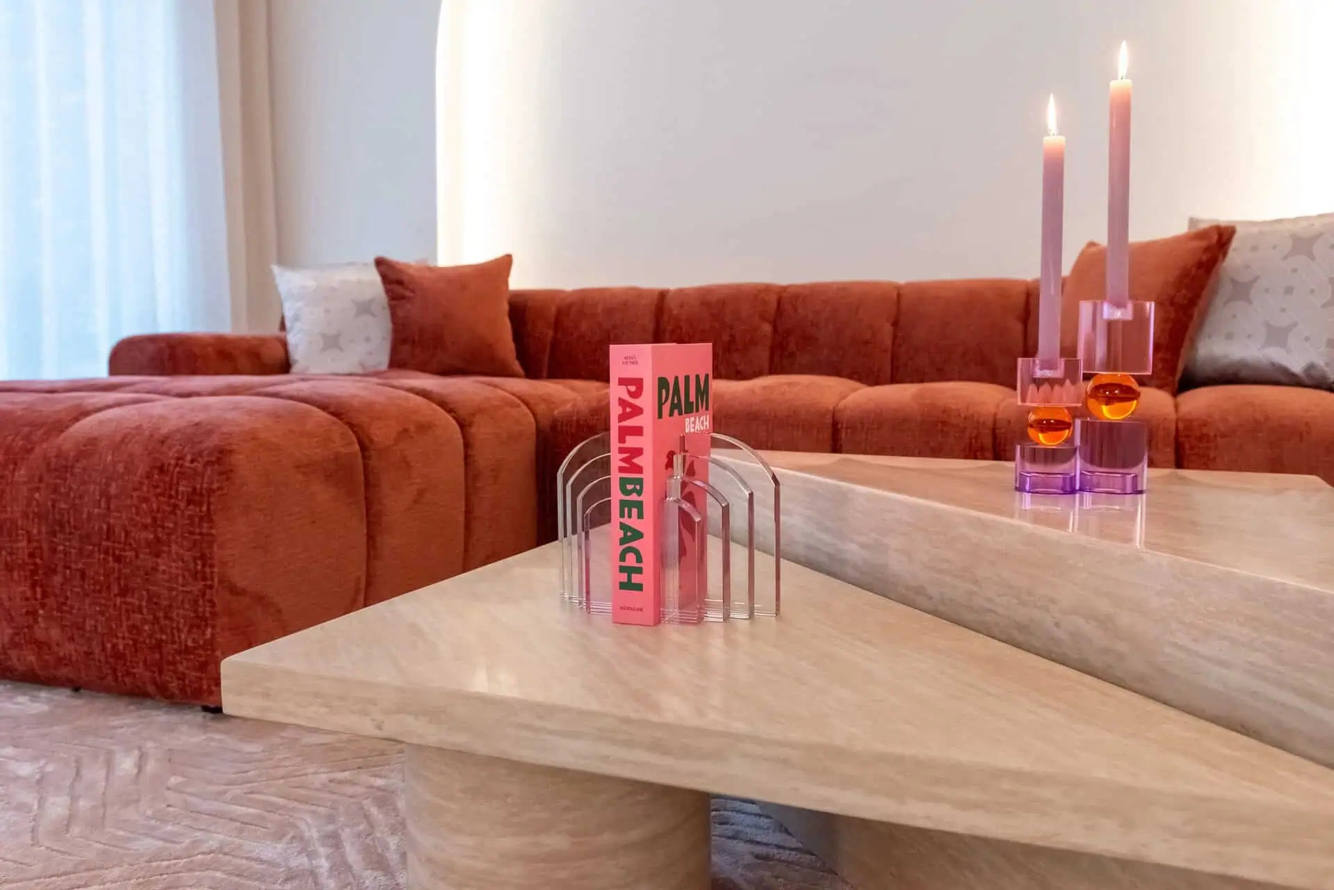 Kafijas galds Fictus beige (Set of 2) Richmond Interiors 40/91/91 cm bēšs - N1 Home