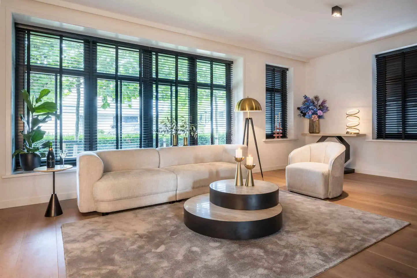 Kafijas galds Avalon Richmond Interiors 35/100/100 cm melns/bēšs - N1 Home