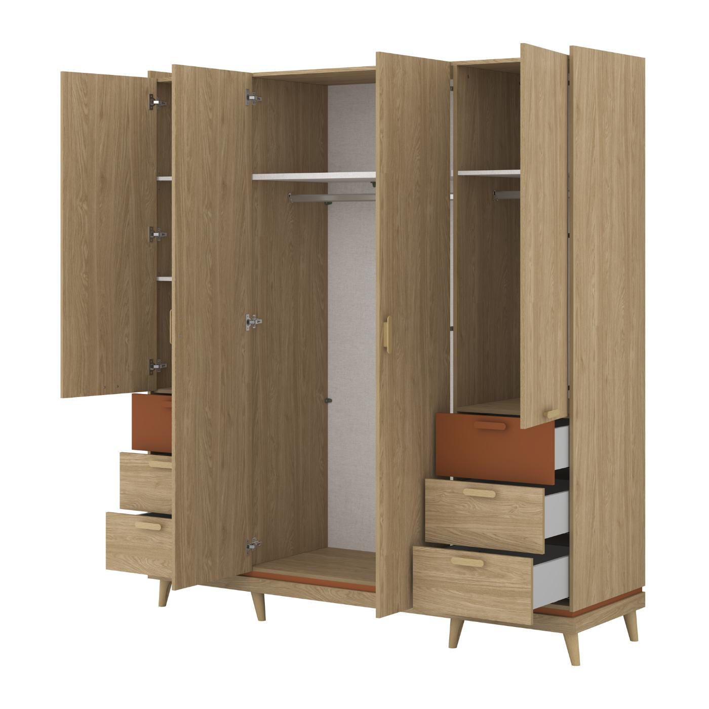 Skapis Skanija  144;190/215/57 cm zaļs - N1 Home