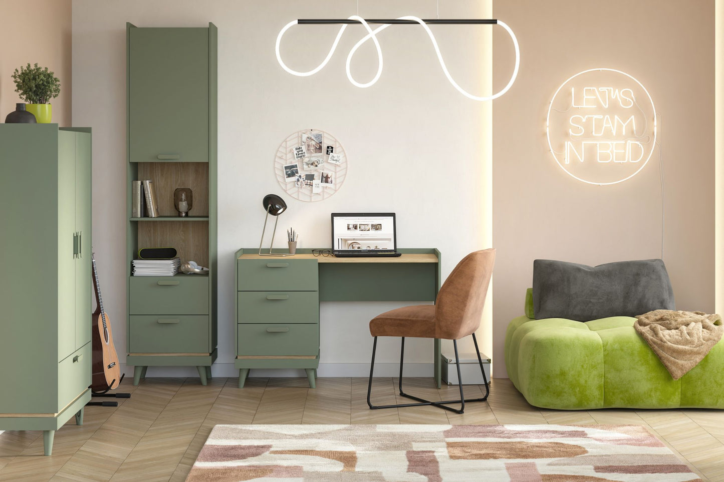 Skapis Skanija  105;165;185/100/207 cm zaļs