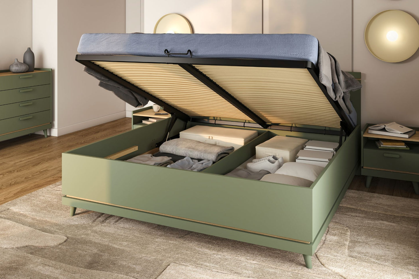 Skapis Skanija  105;165;185/100/207 cm zaļs