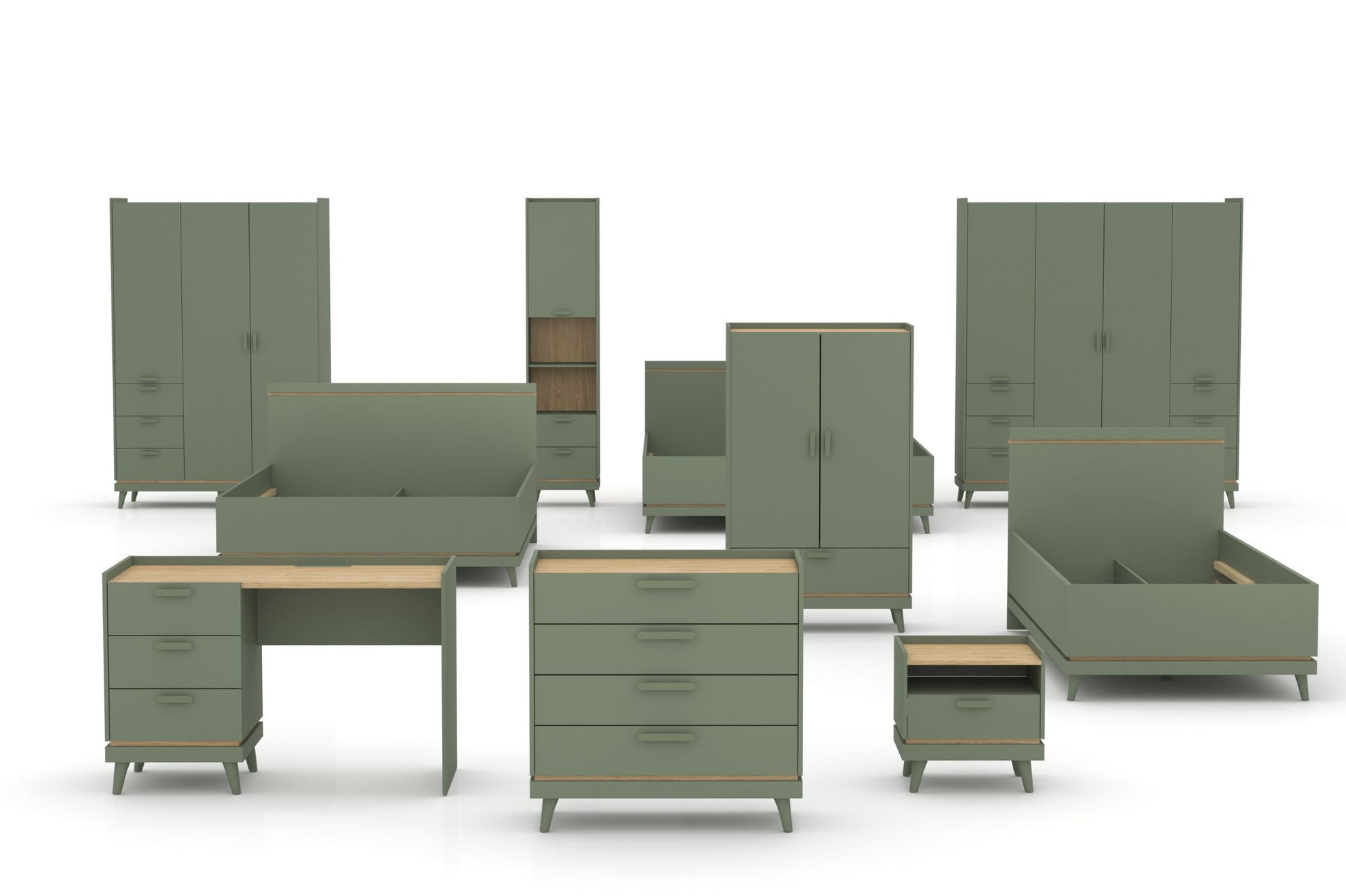 Skapis Skanija 90/150/40 cm zaļs - N1 Home
