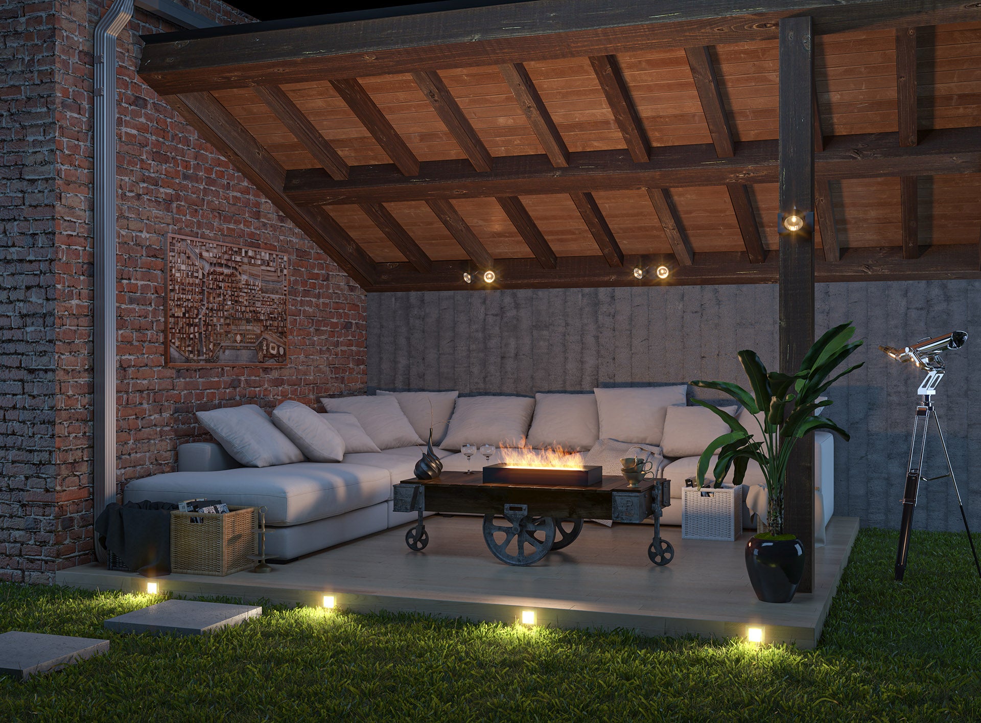 Biokamīns Simp 600 60/30/8 cm melns - N1 Home