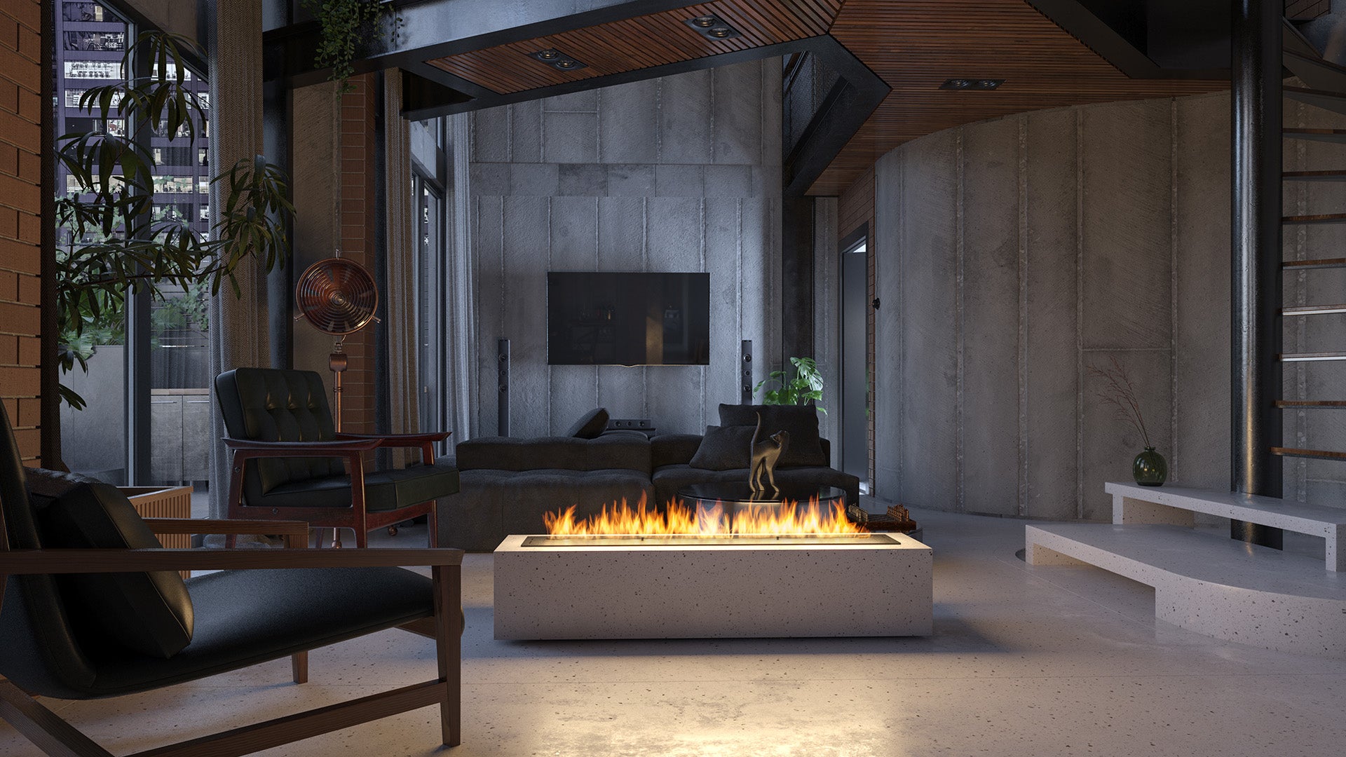 Biokamīns Lāpa BlasBurn 50/16; 60/16; 80/20; 100/20; 120/20; 150/20 x 7,5 cm melns - N1 Home