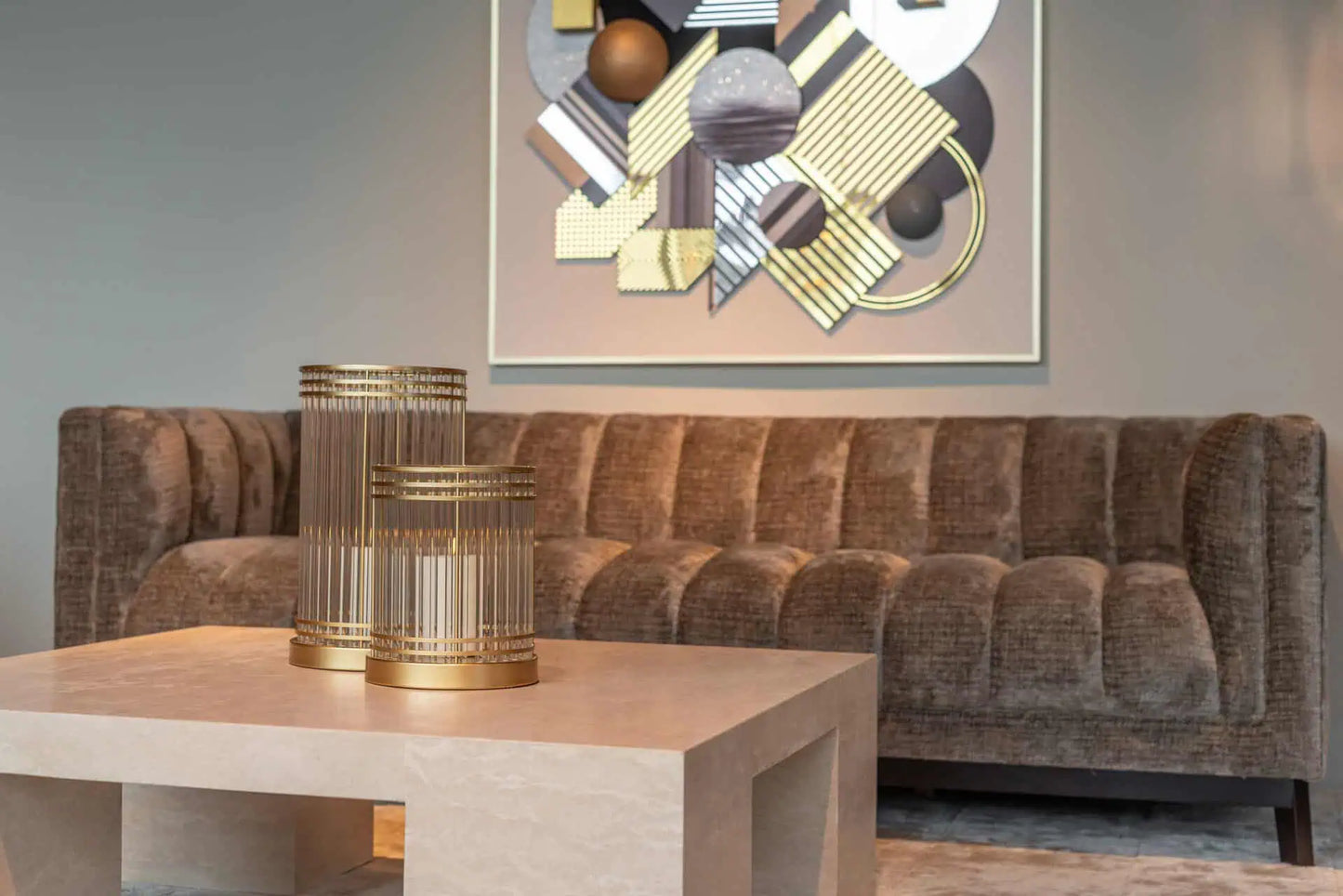 Svečturis Dyara gold large Richmond Interiors 40/24/24 cm zelts - N1 Home