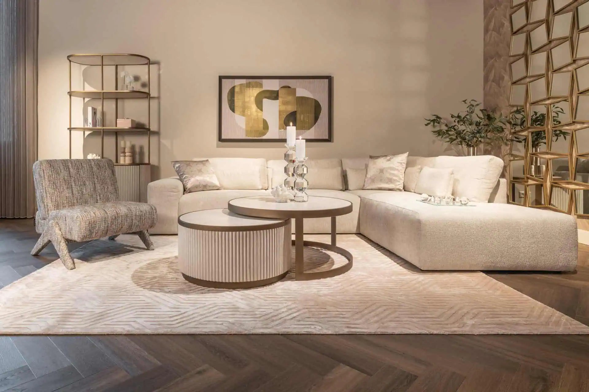 Kafijas galds Tivoli white (Set of 2) Richmond Interiors 44/91 cm balts - N1 Home