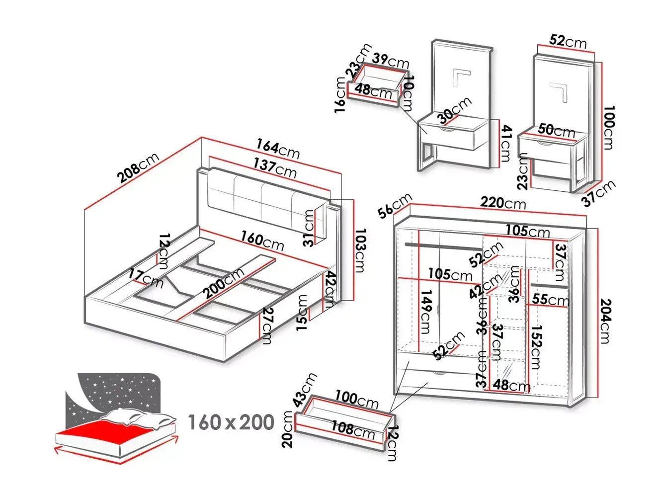 Naktsskapītis Ardi (2) 51/100/36 cm ozols, smilšu krāsas, grunge/matera - N1 Home