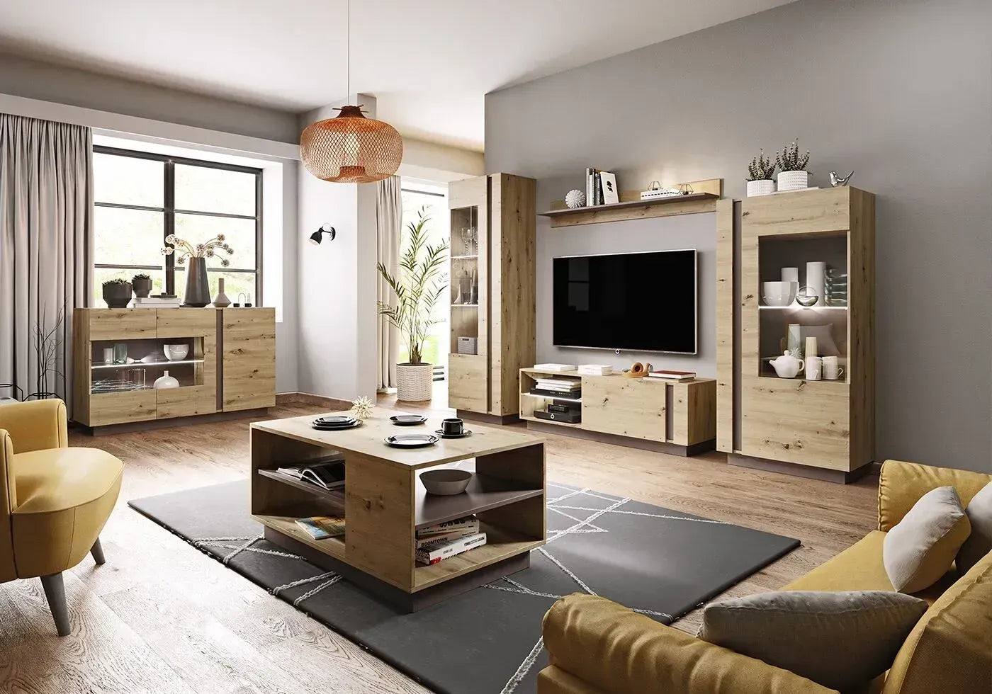 Kumode Arci 138,2/90,5/40 cm antracits/ozols - N1 Home