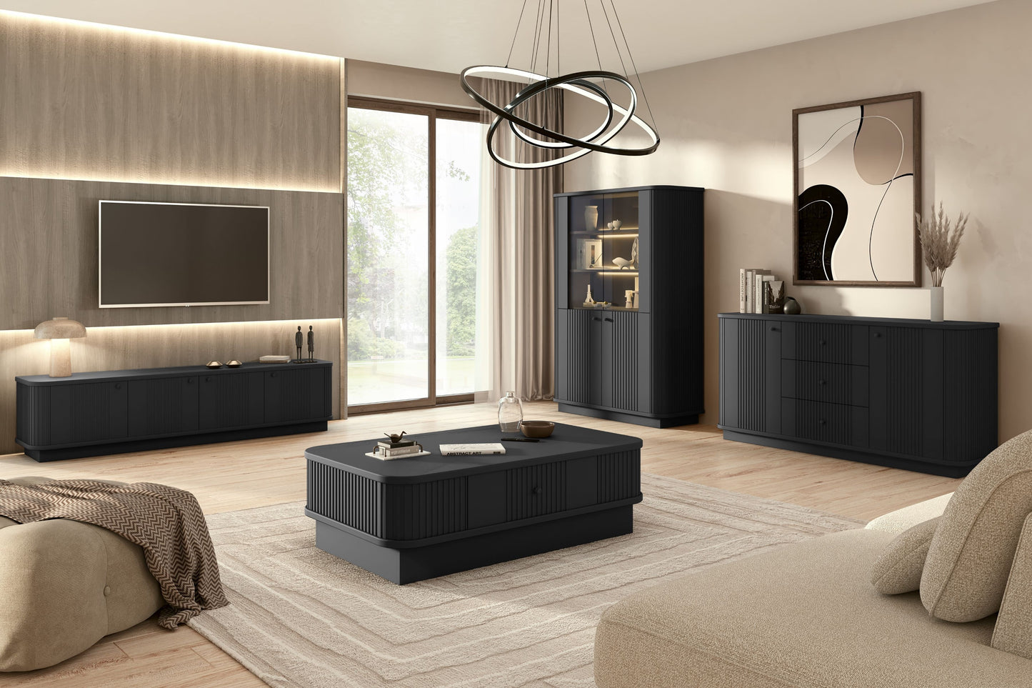 Kafijas galdiņš Vespa 103/32/60 cm melns/melns - N1 Home