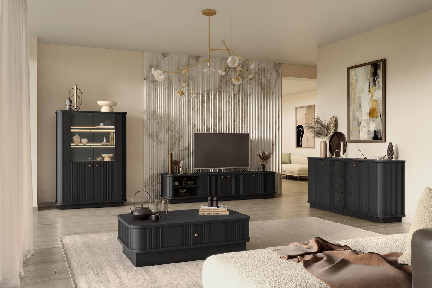 Kafijas galdiņš Vespa 103/32/60 cm melns/zelts - N1 Home