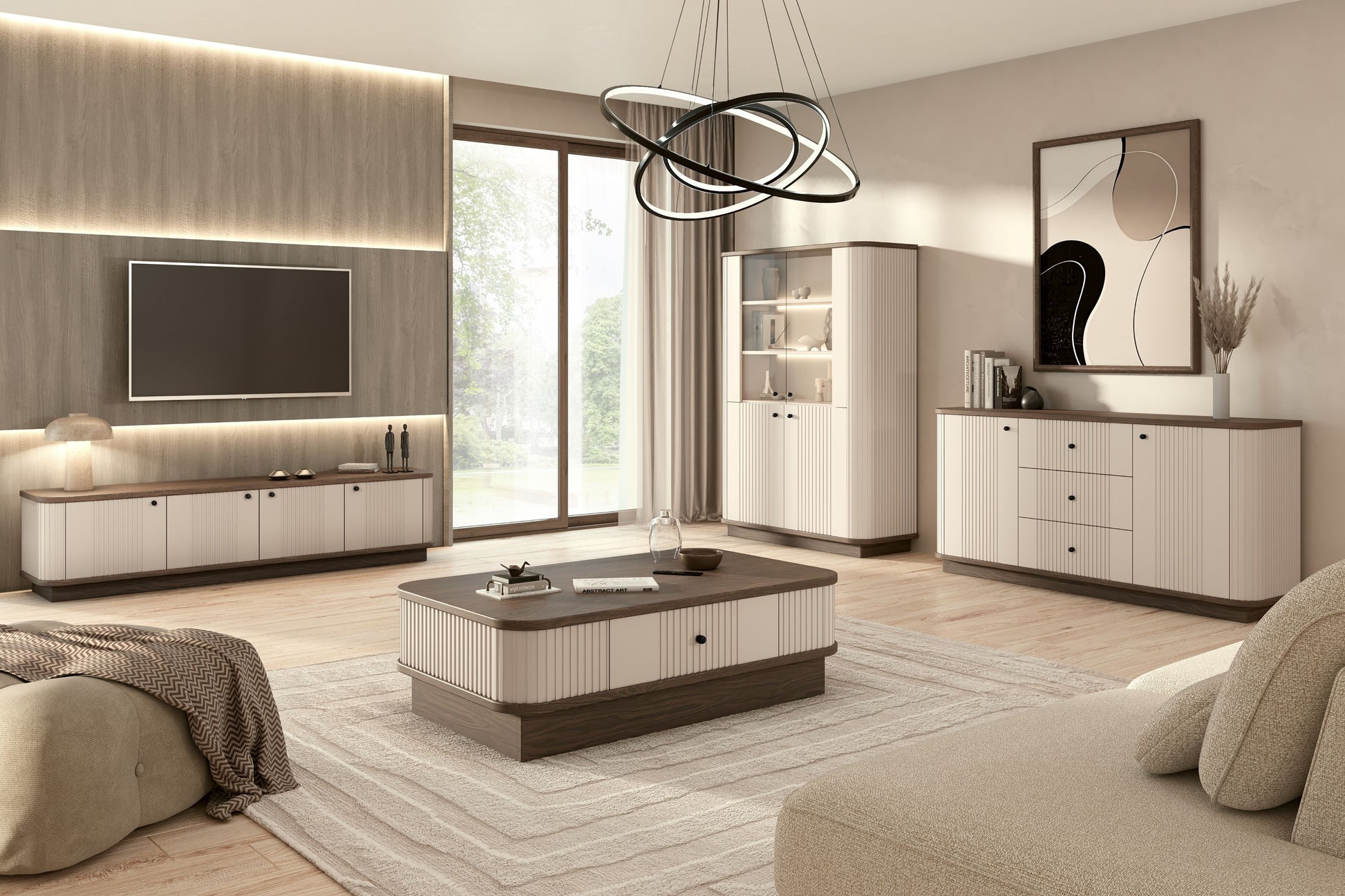 Kafijas galdiņš Vespa 103/32/60 cm kašmirs/rieksts/zelts - N1 Home