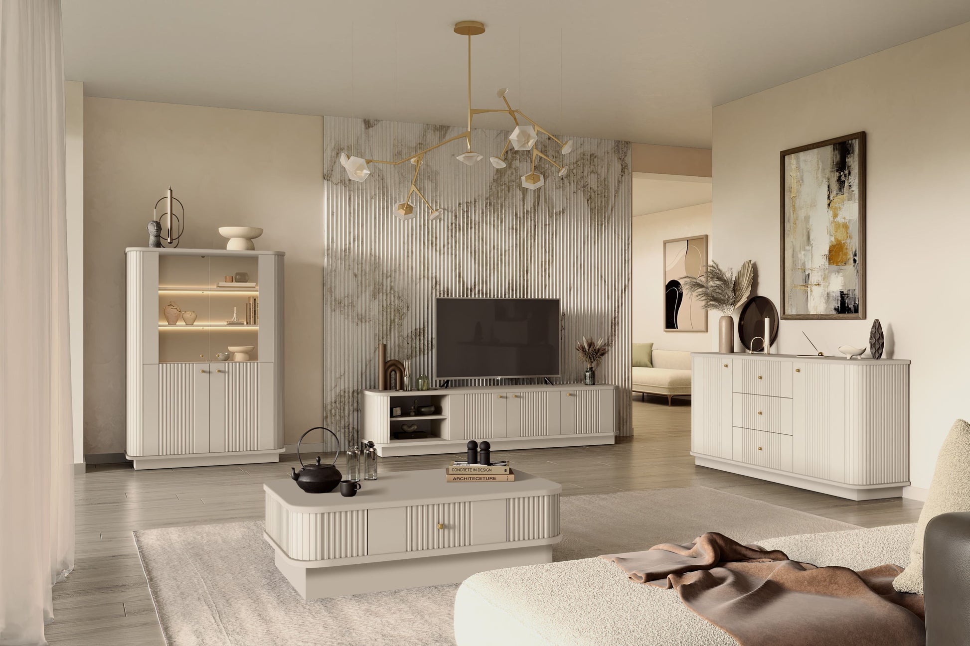 Kafijas galdiņš Vespa 103/32/60 cm kašmirs/zelts - N1 Home