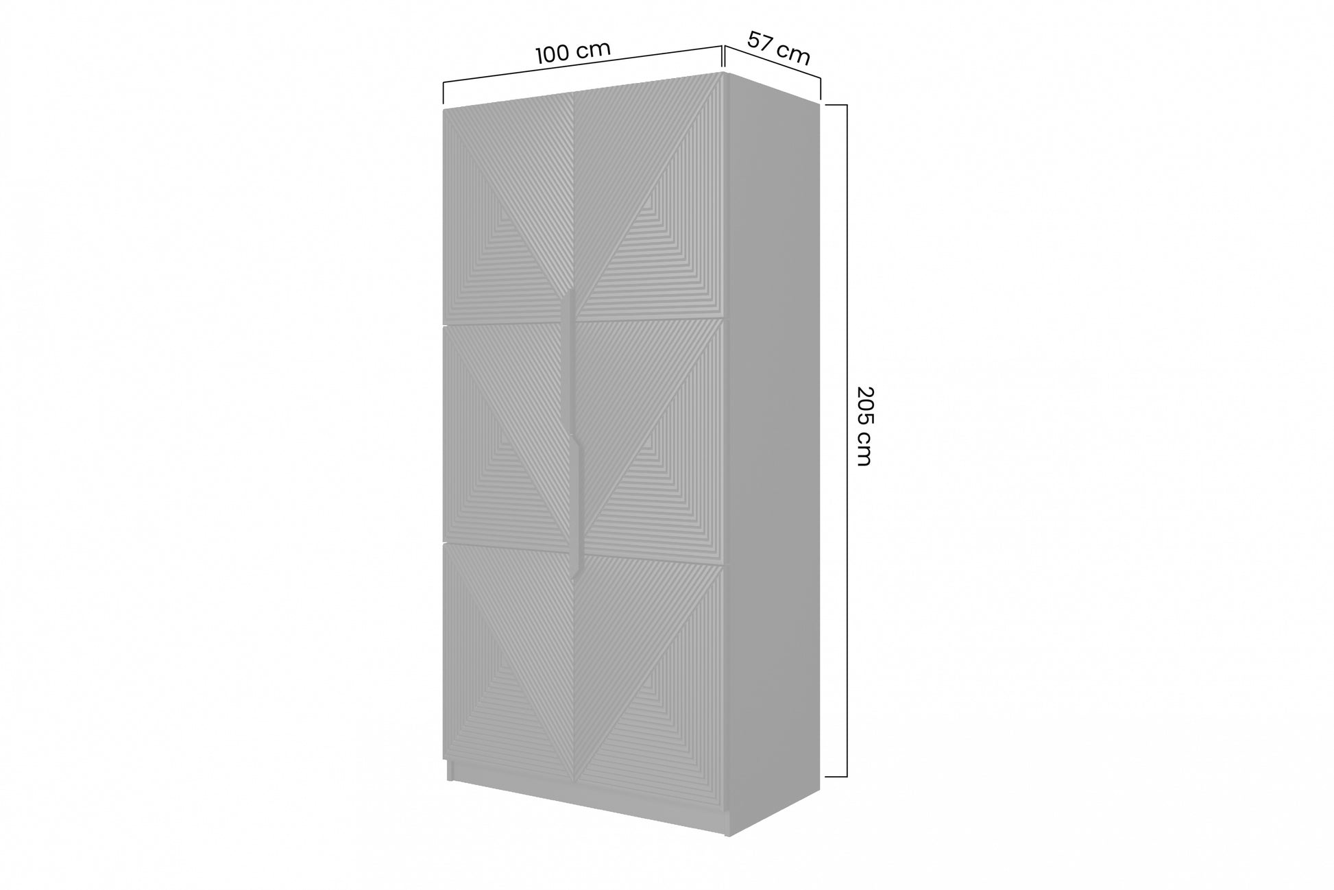 Skapis Oslo 100/205/57 cm melns/ozols - N1 Home