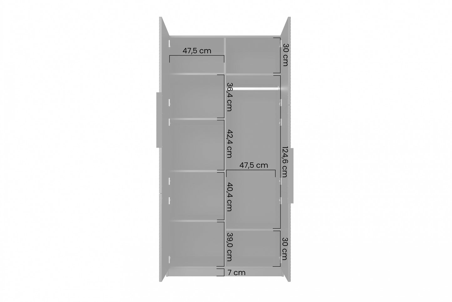 Skapis Oslo 100/205/57 cm melns/ozols - N1 Home