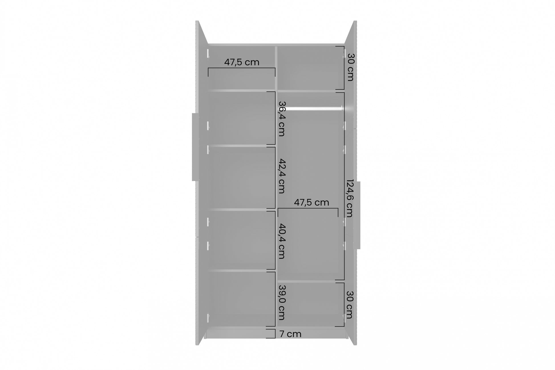 Skapis Oslo 100/205/57 cm kašmirs - N1 Home