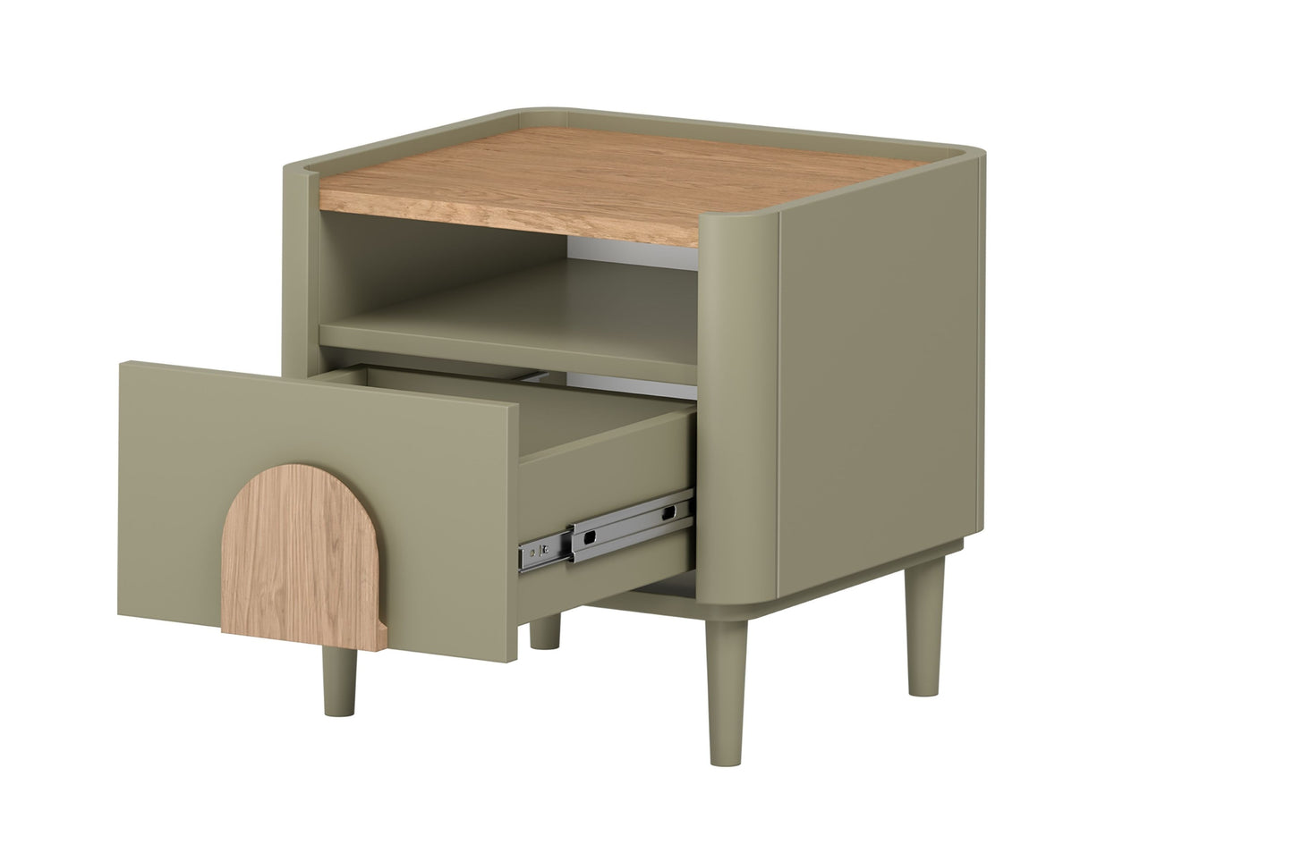 Naktsgaldiņš Amil 48/48/48 cm Eikalipts / Baltijas kāpu ozols / Dabīgais ozols - N1 Home